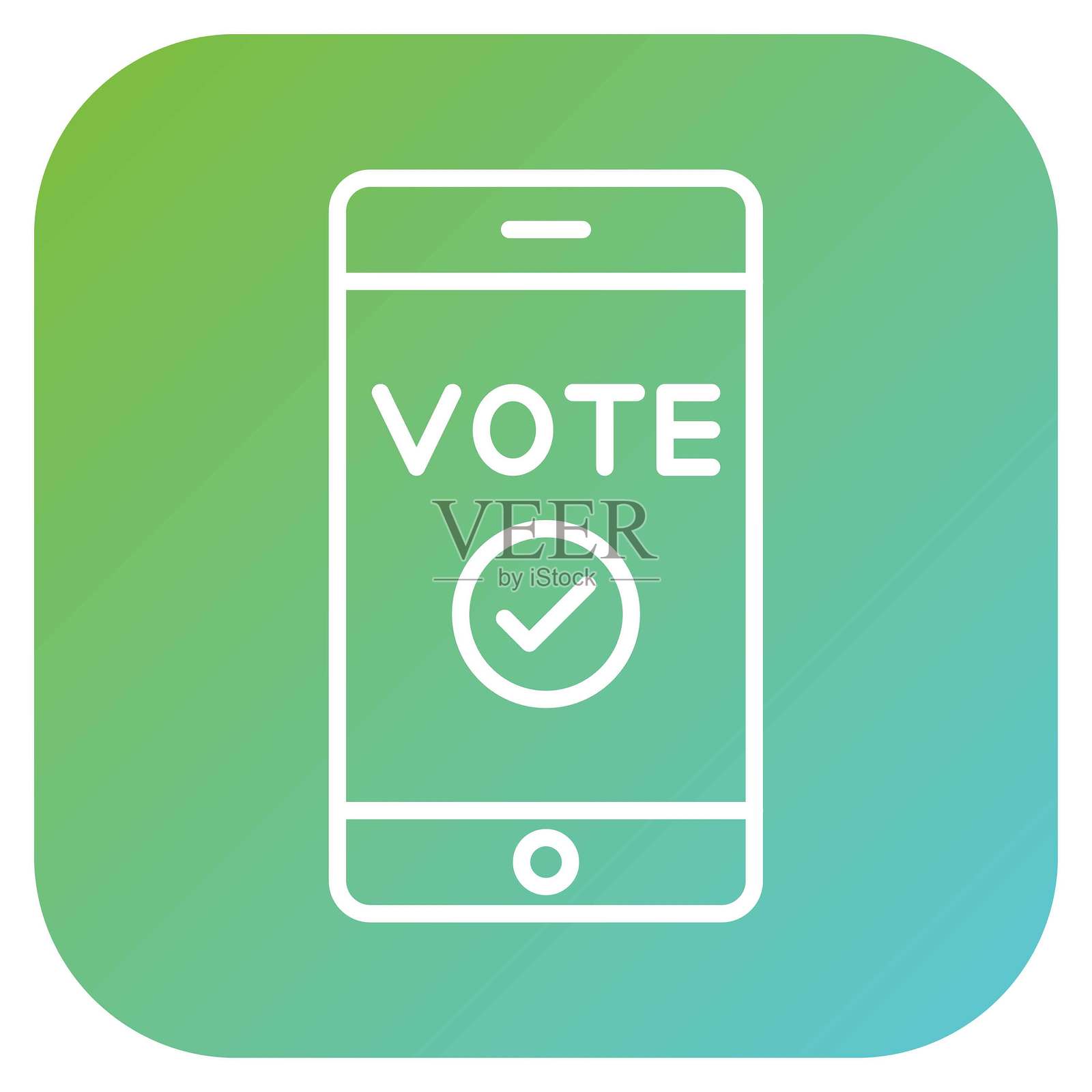 矢量电子投票图标设计风格插画图片素材