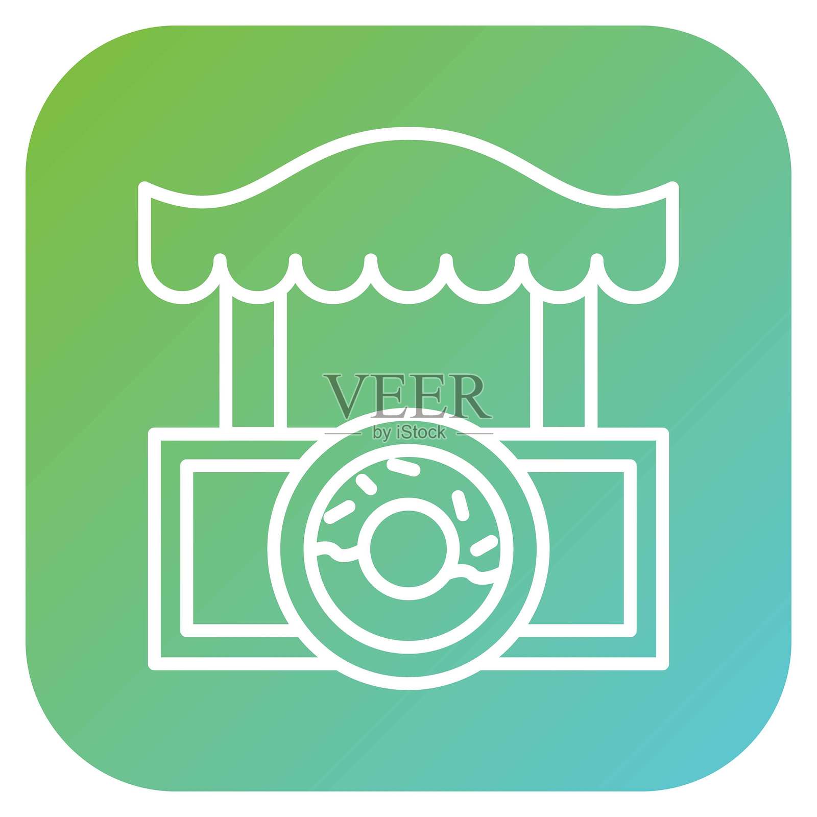 矢量甜甜圈店图标风格插画图片素材