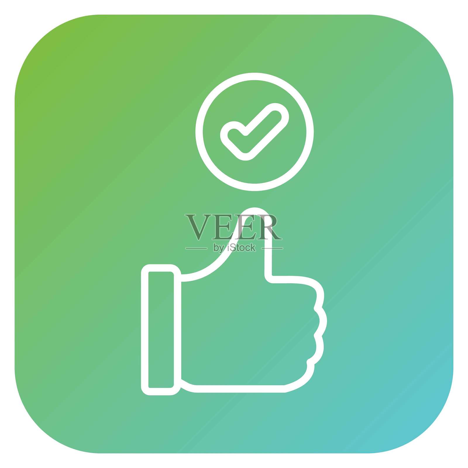 矢量竖起大拇指图标风格插画图片素材