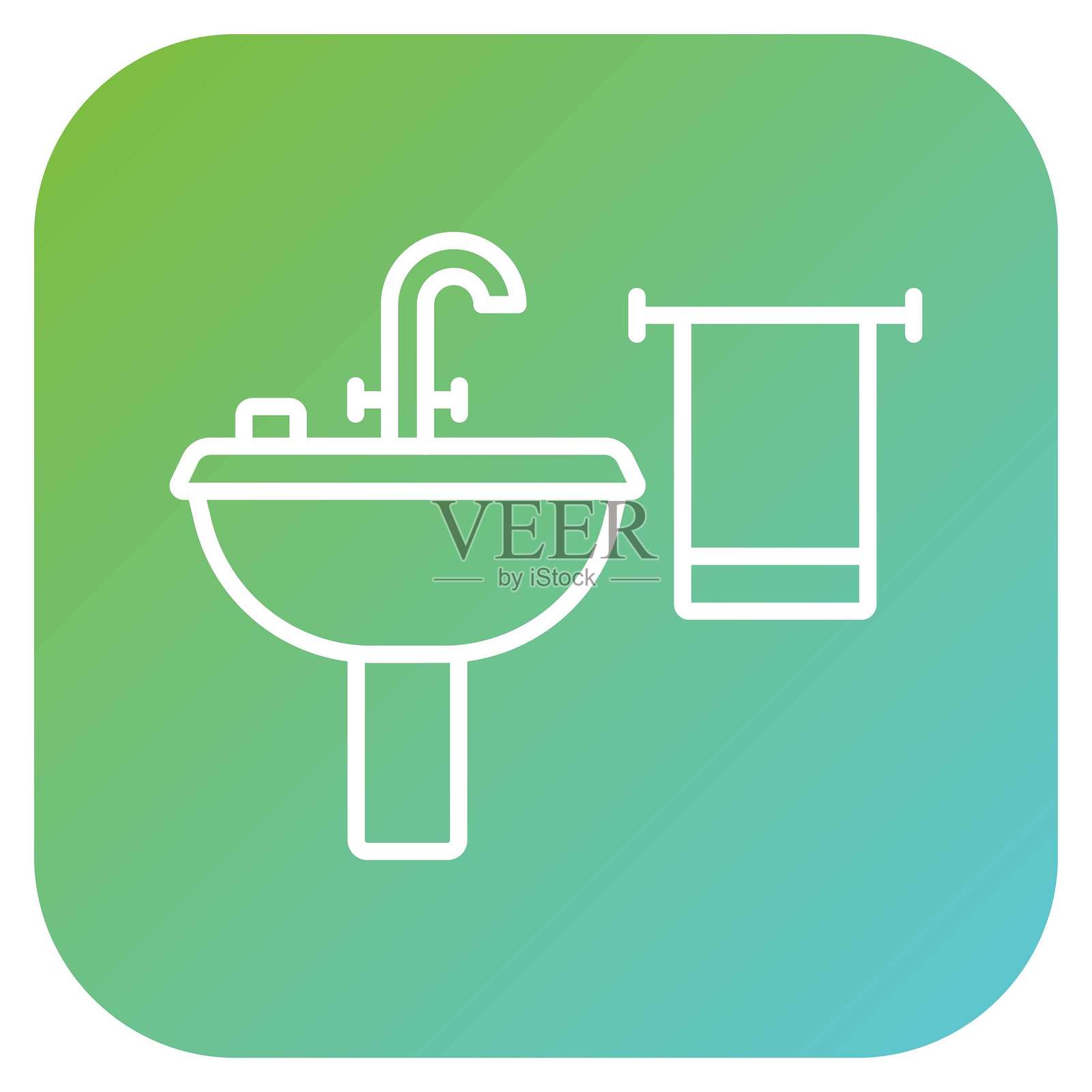 矢量设计 浴室图标风格插画图片素材