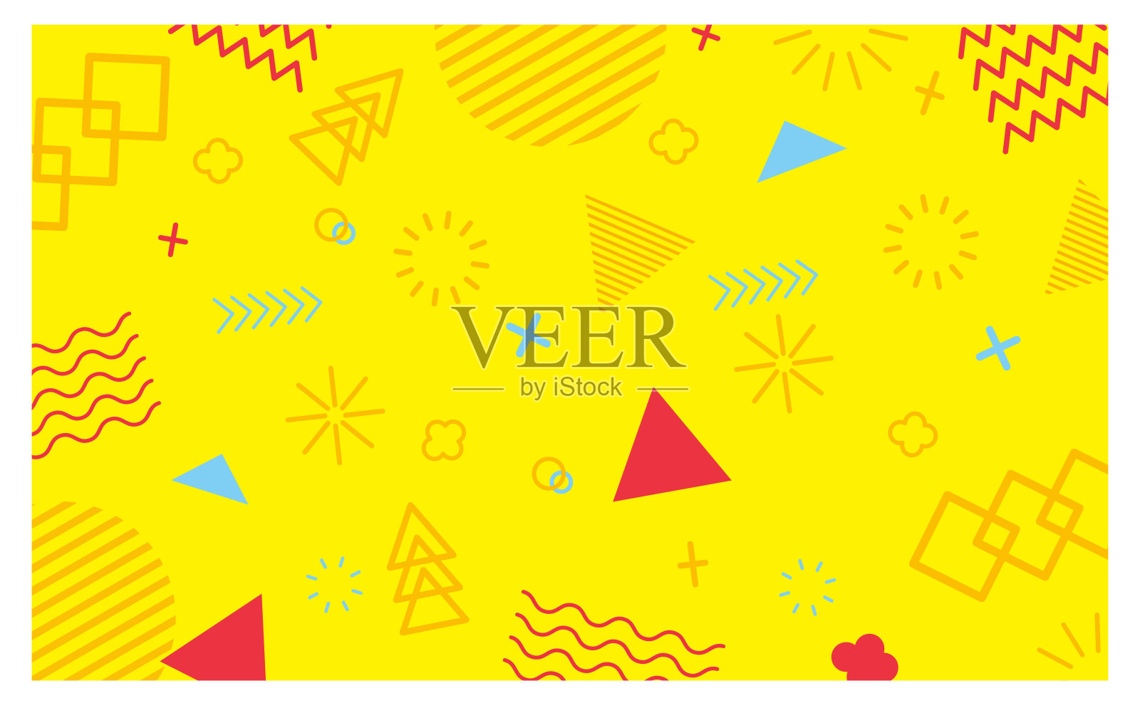 黄色波普几何图案背景插画图片素材