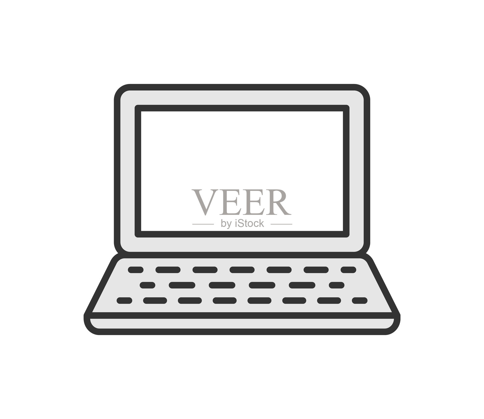 简单的笔记本电脑图标矢量图插画图片素材