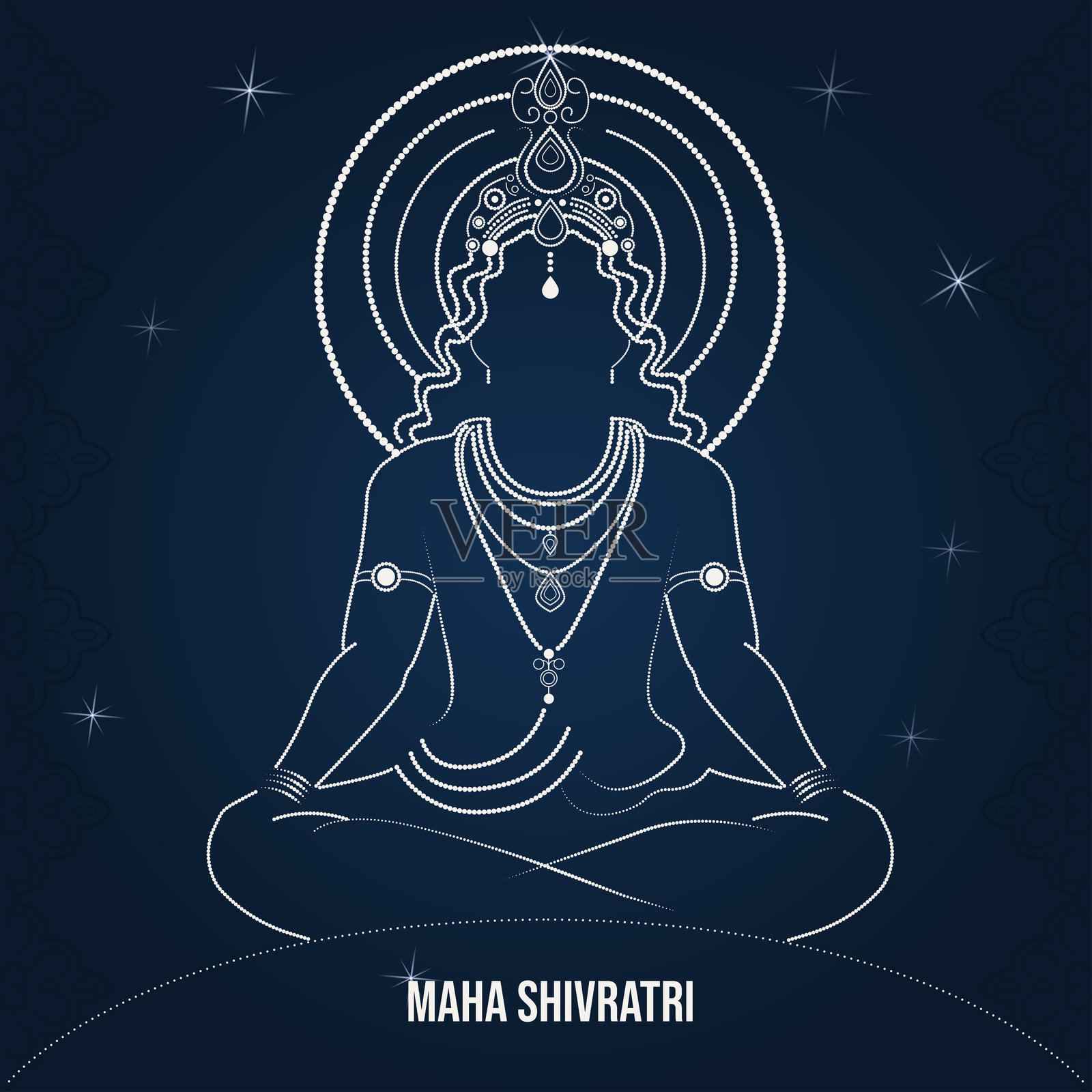 马哈希瓦拉特里祝福卡插画图片素材