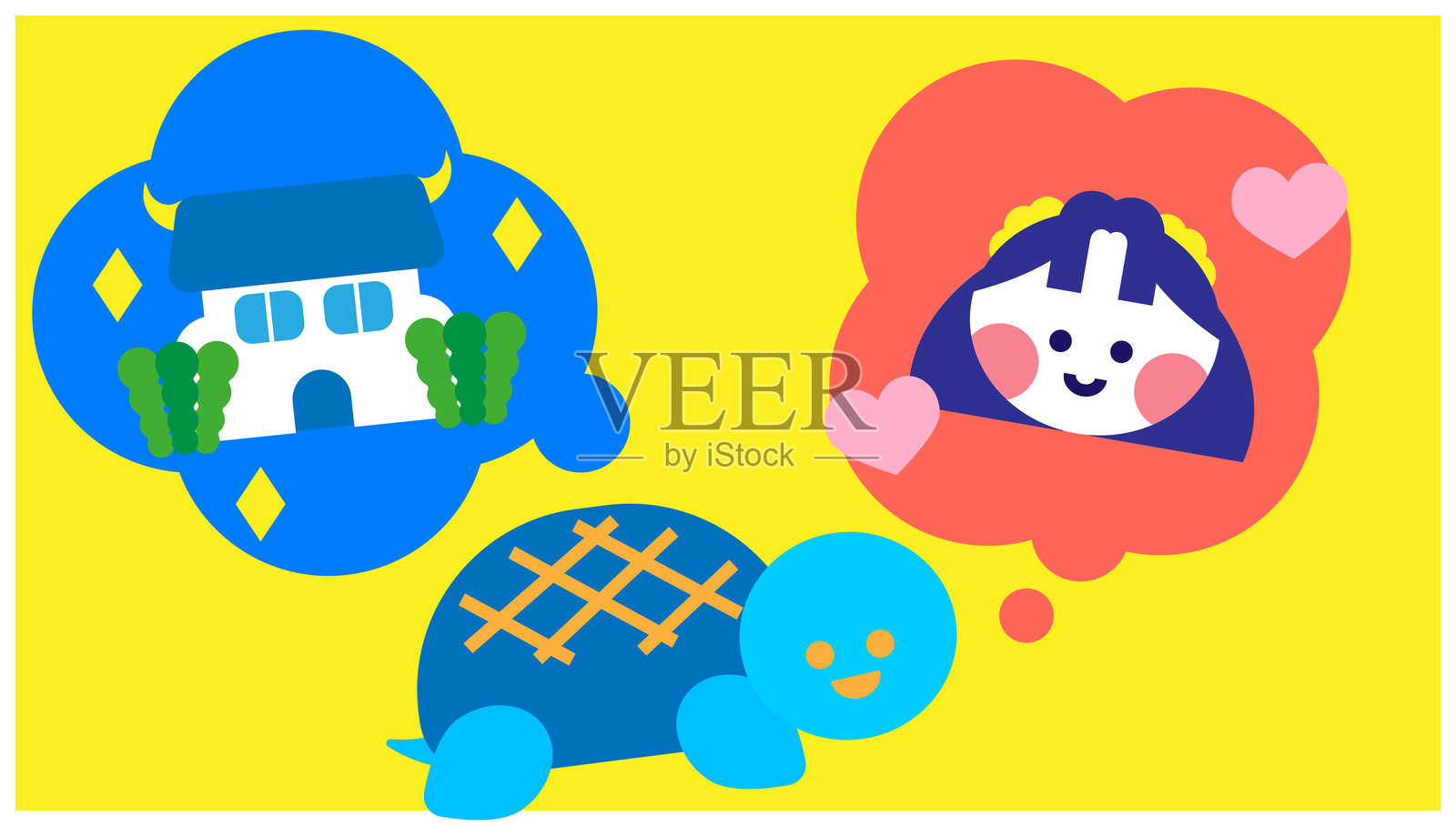 龙宫传说乙姬公主风格的海龟插画插画图片素材