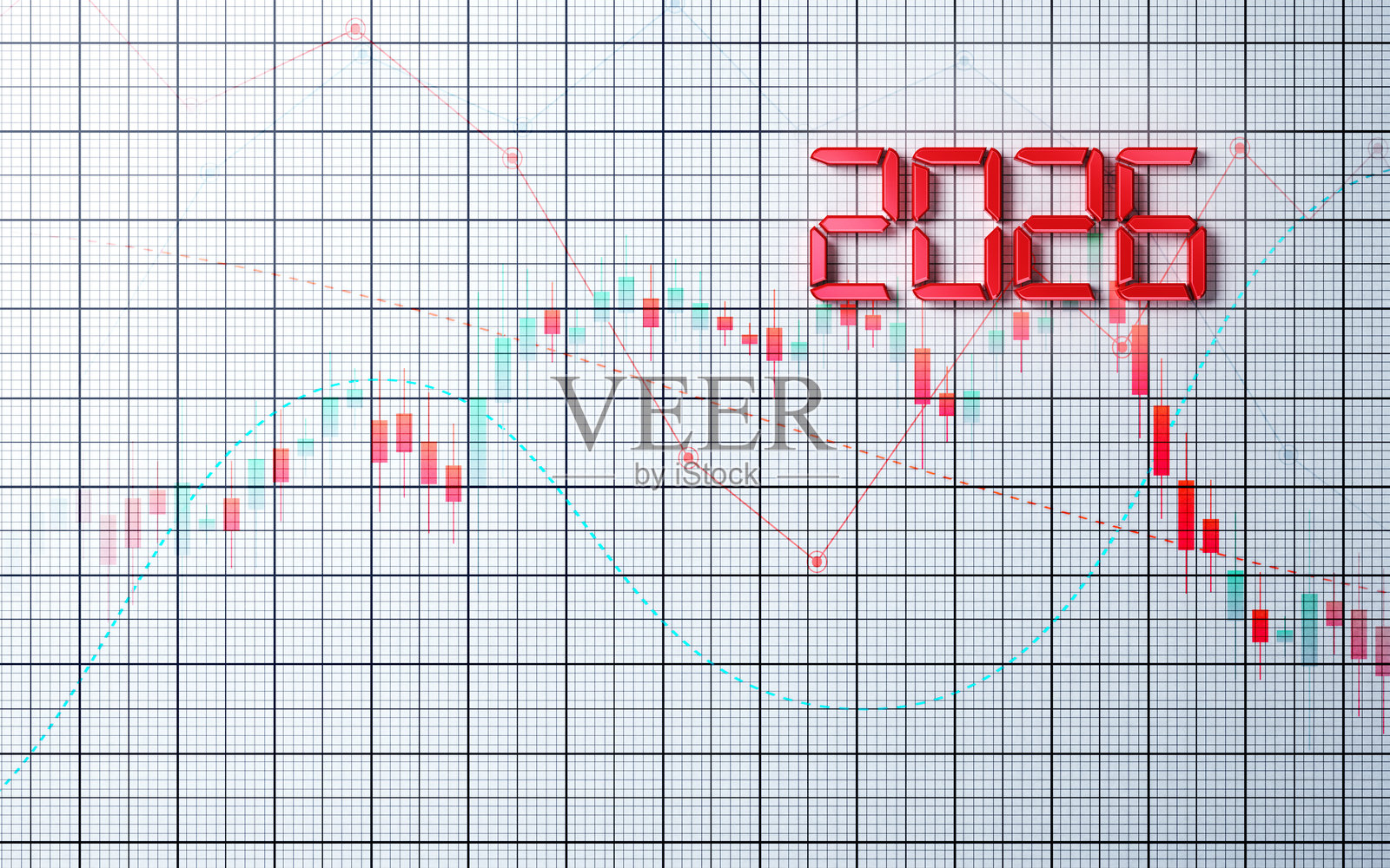 白色的方格纸上写着2026年和金融图表。照片摄影图片