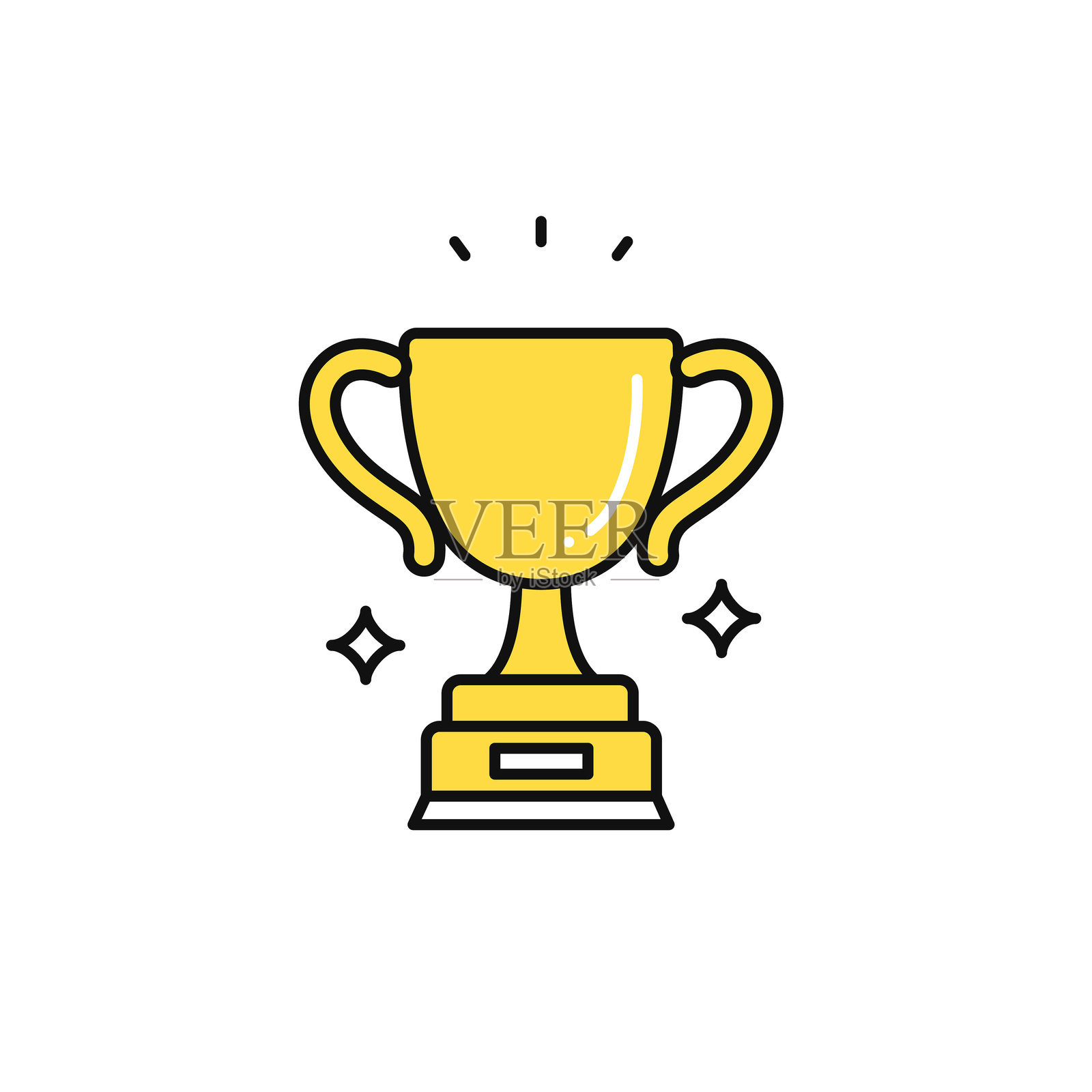 闪亮的奖杯简约矢量图标插画插画图片素材