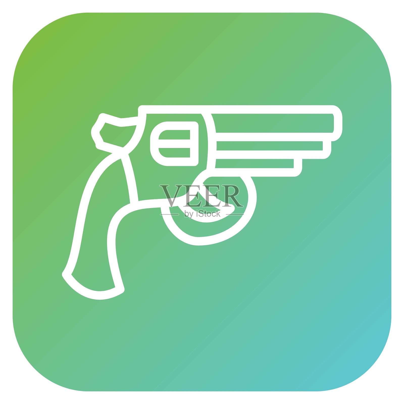 矢量设计的左轮手枪图标风格插画图片素材