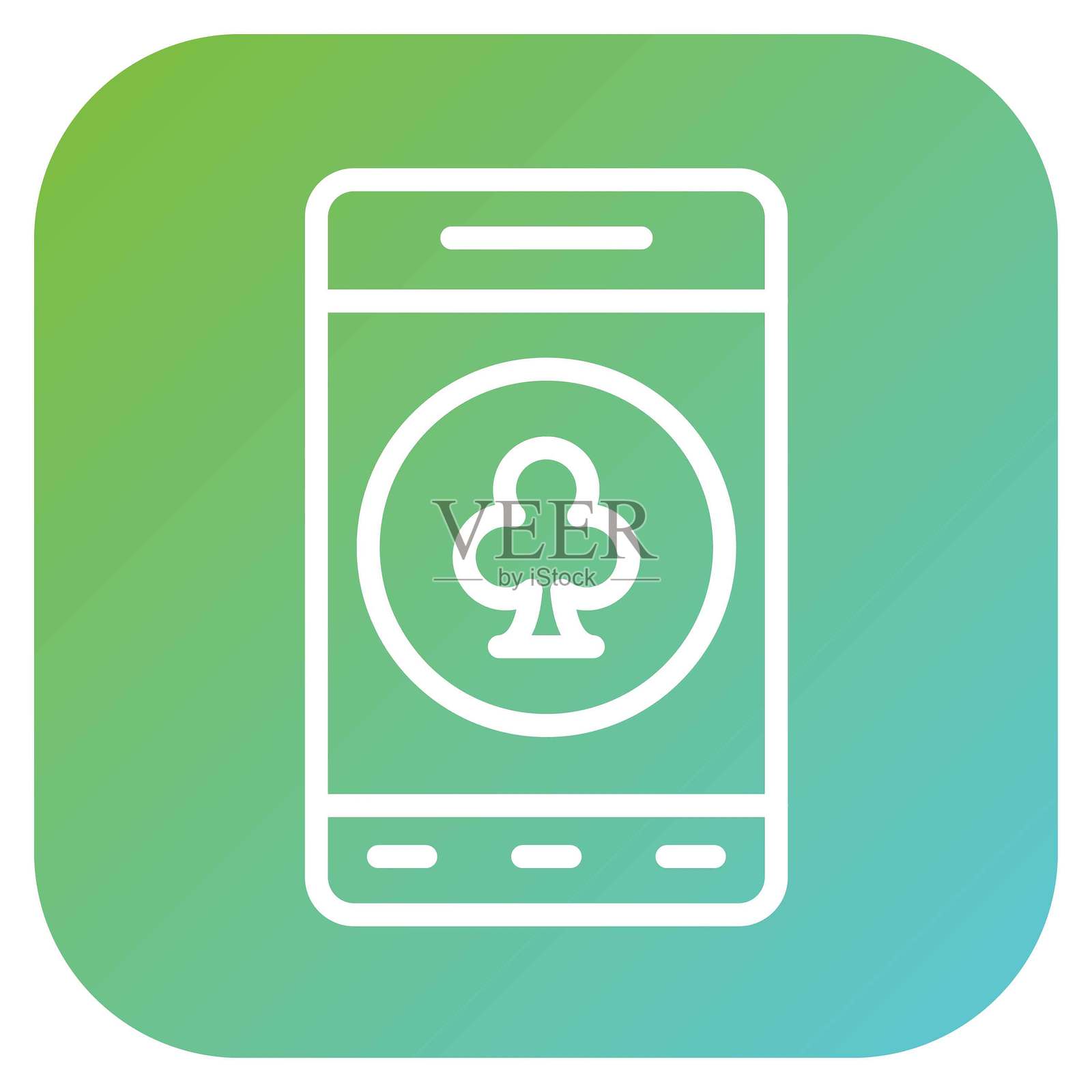 矢量设计的移动赌场图标风格插画图片素材