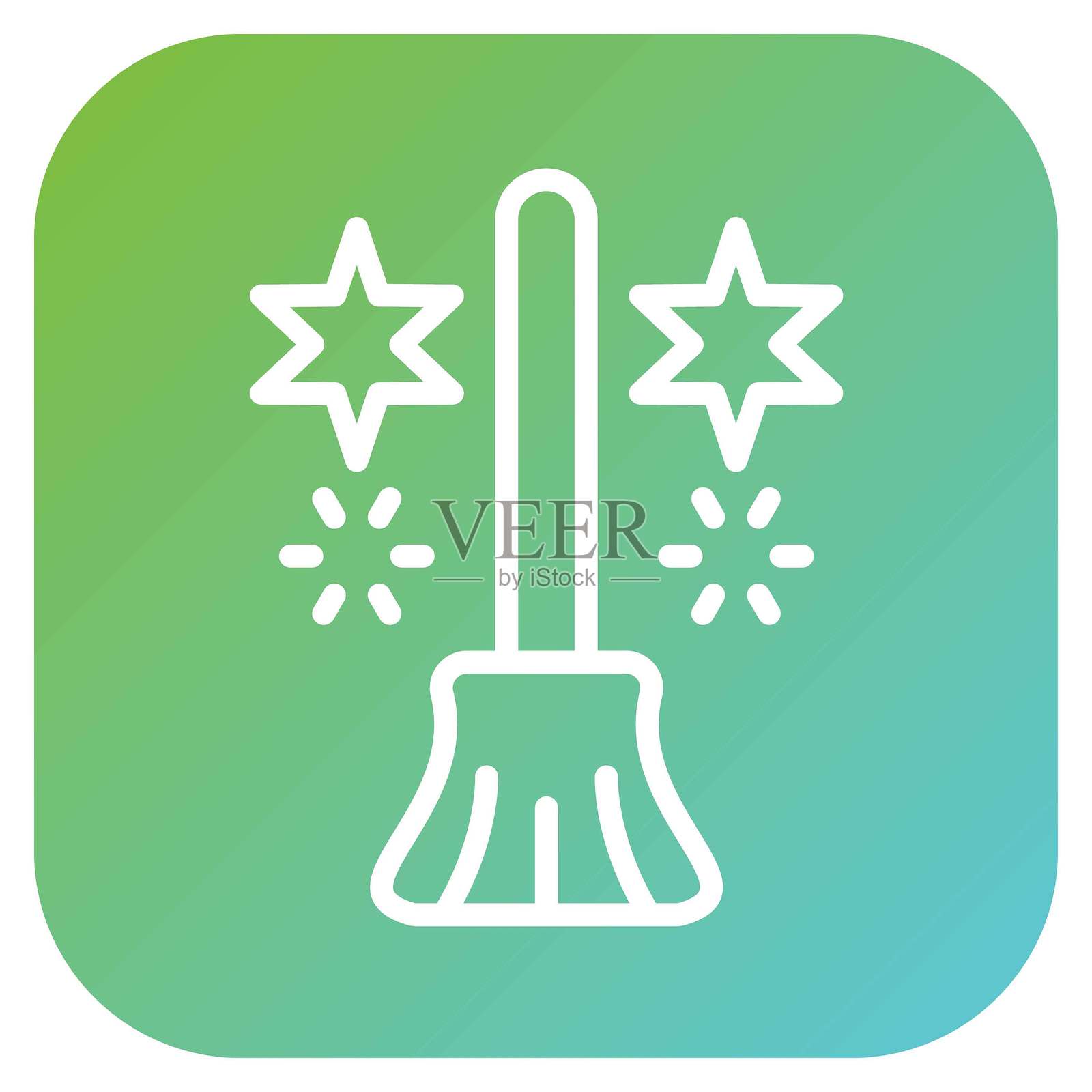 矢量设计魔法扫帚图标风格插画图片素材