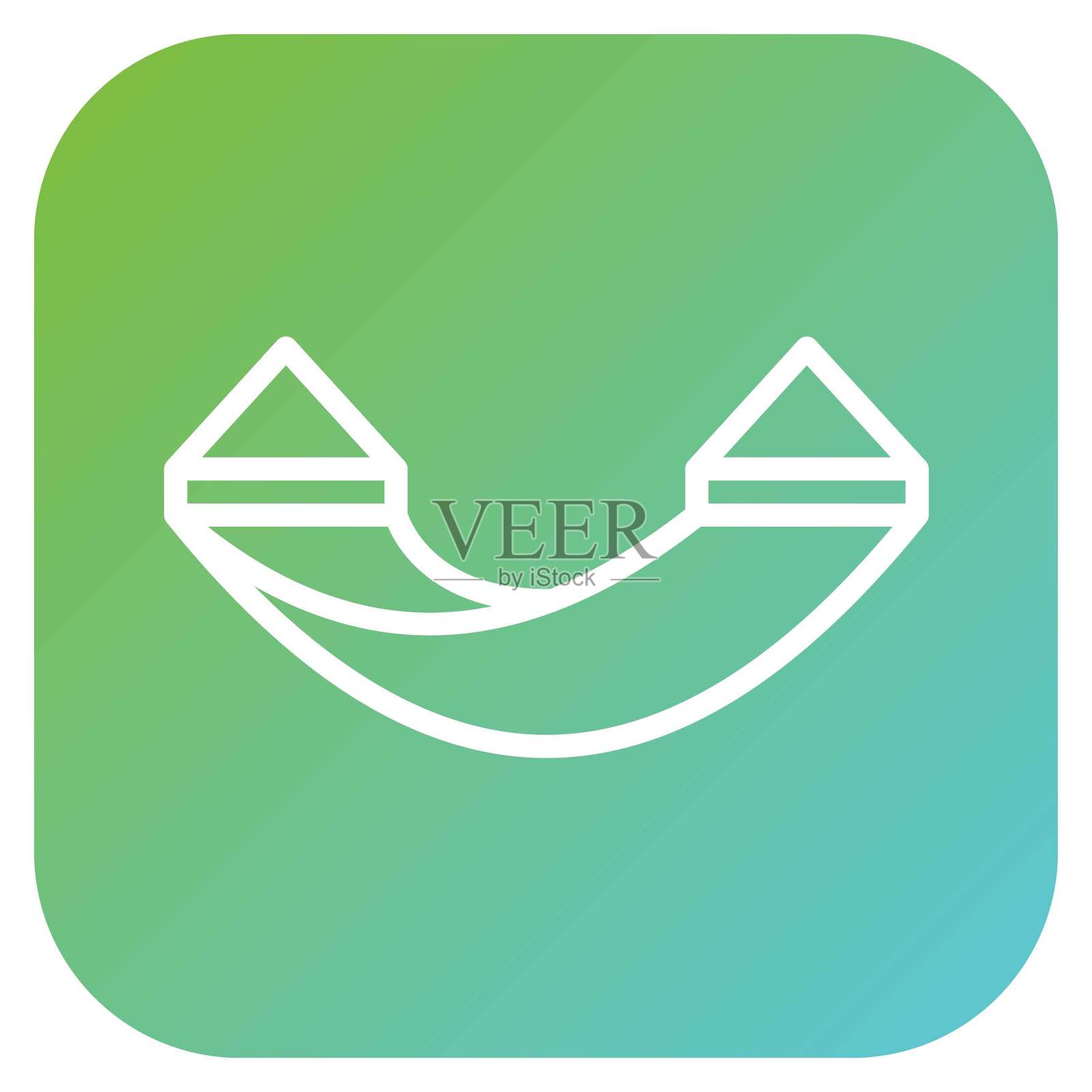 矢量吊床图标风格插画图片素材