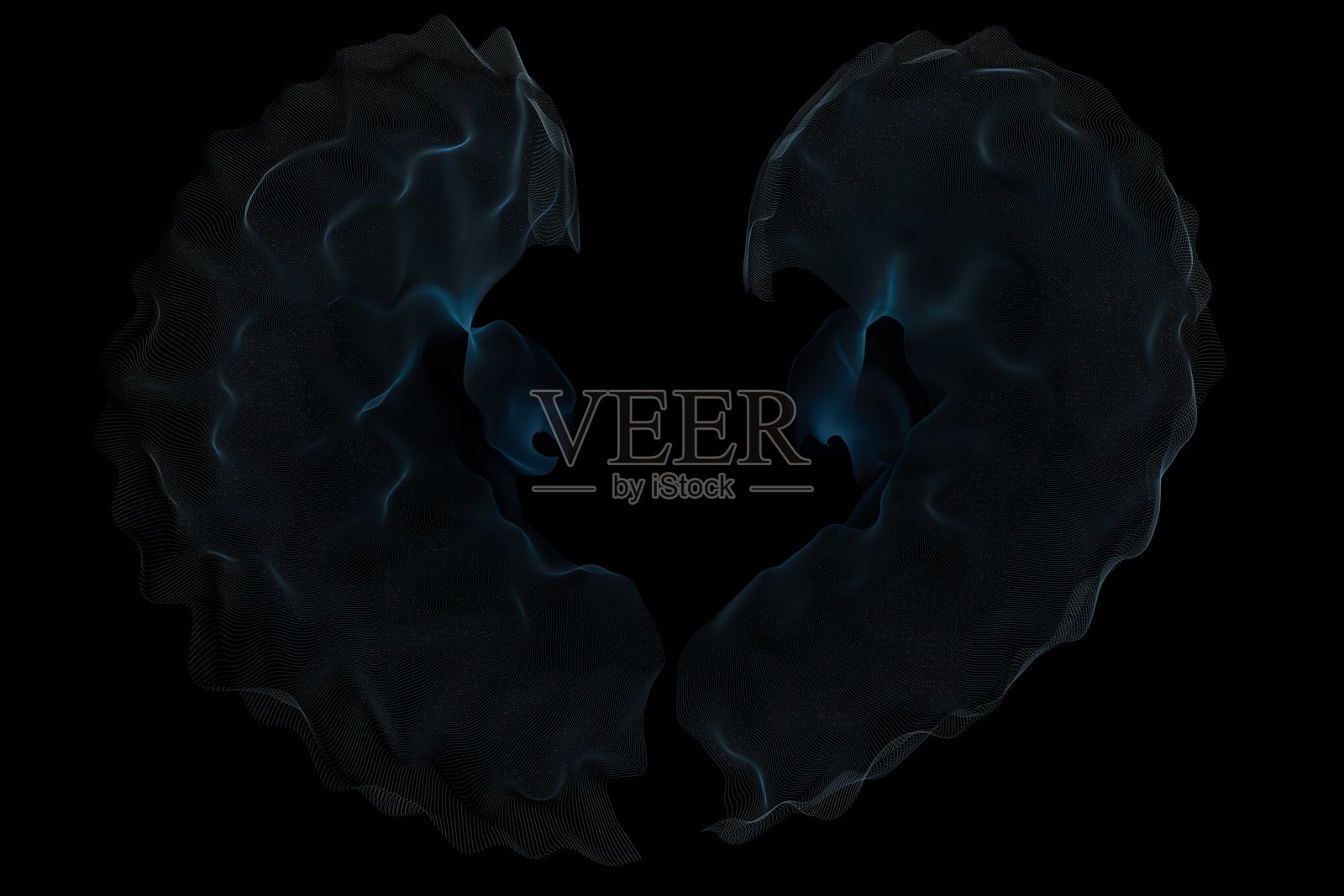 黑色背景上多彩的抽象流动波浪照片摄影图片