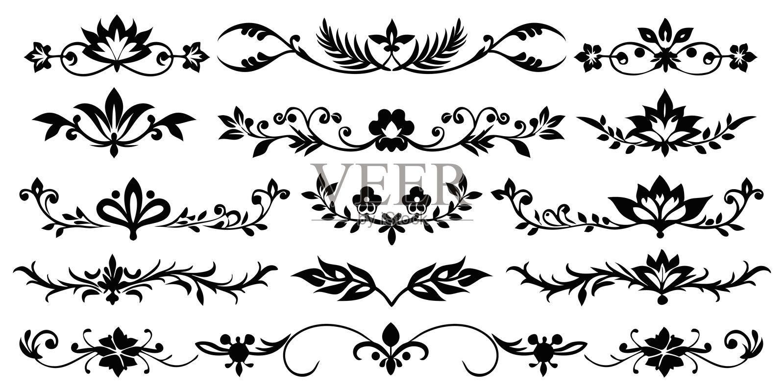 装饰花卉边框矢量素材插画图片素材