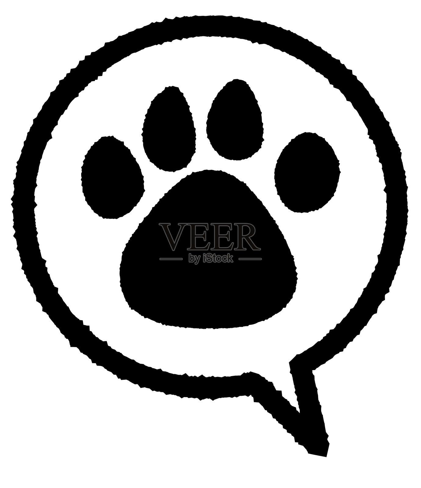 宠物对话气泡 - 单色插画图片素材