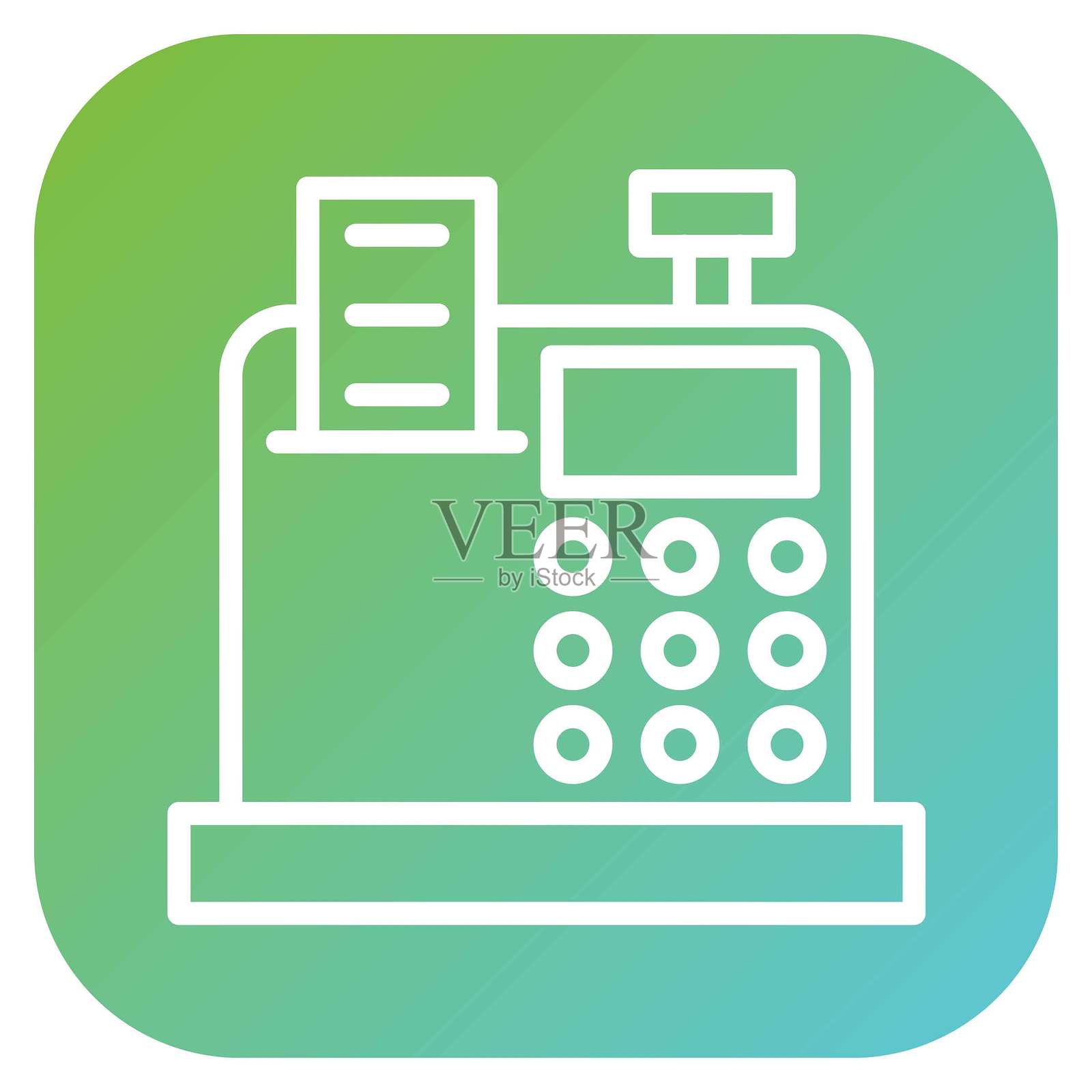 矢量收银机图标设计风格插画图片素材