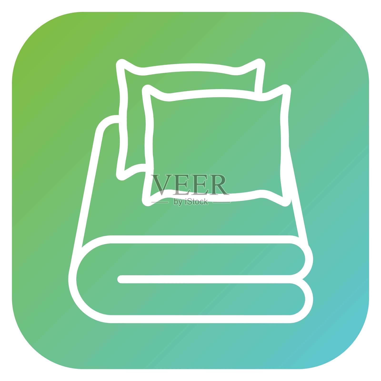 矢量设计亚麻被子图标风格插画图片素材