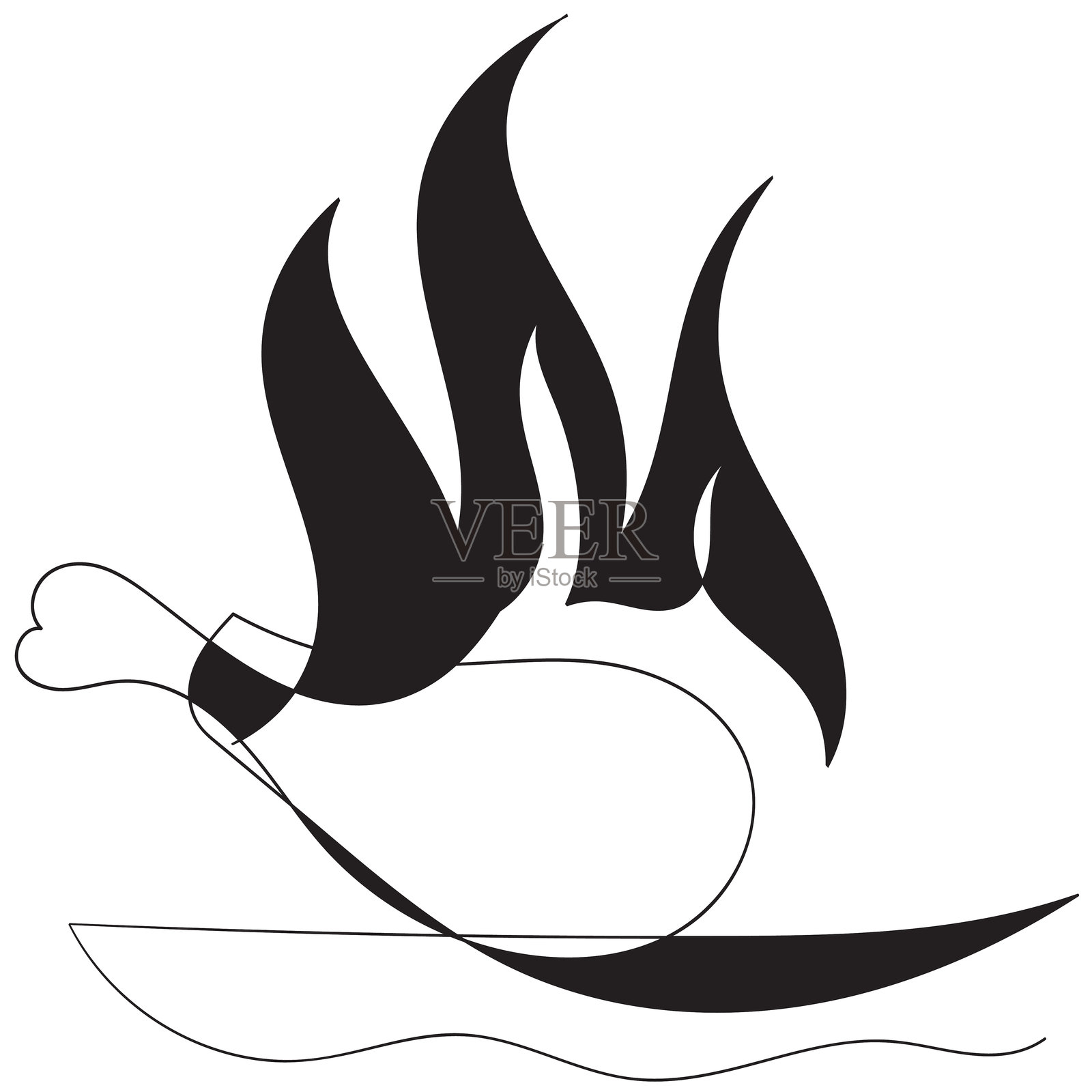 炸鸡店标志的连续线条画,矢量图,用于快餐和辣味食品插画图片素材