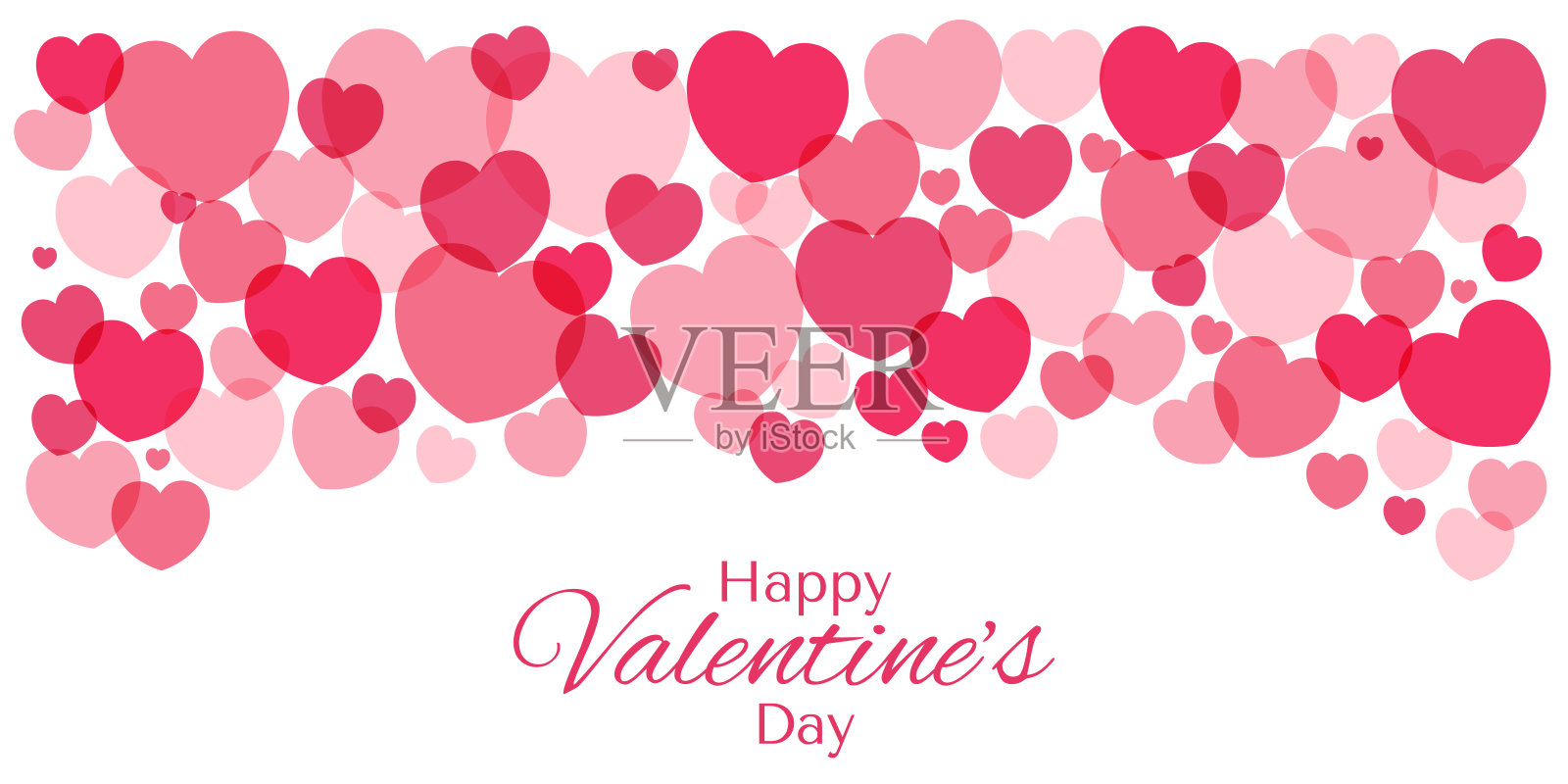 情人节红色、粉色心形边框插画图片素材