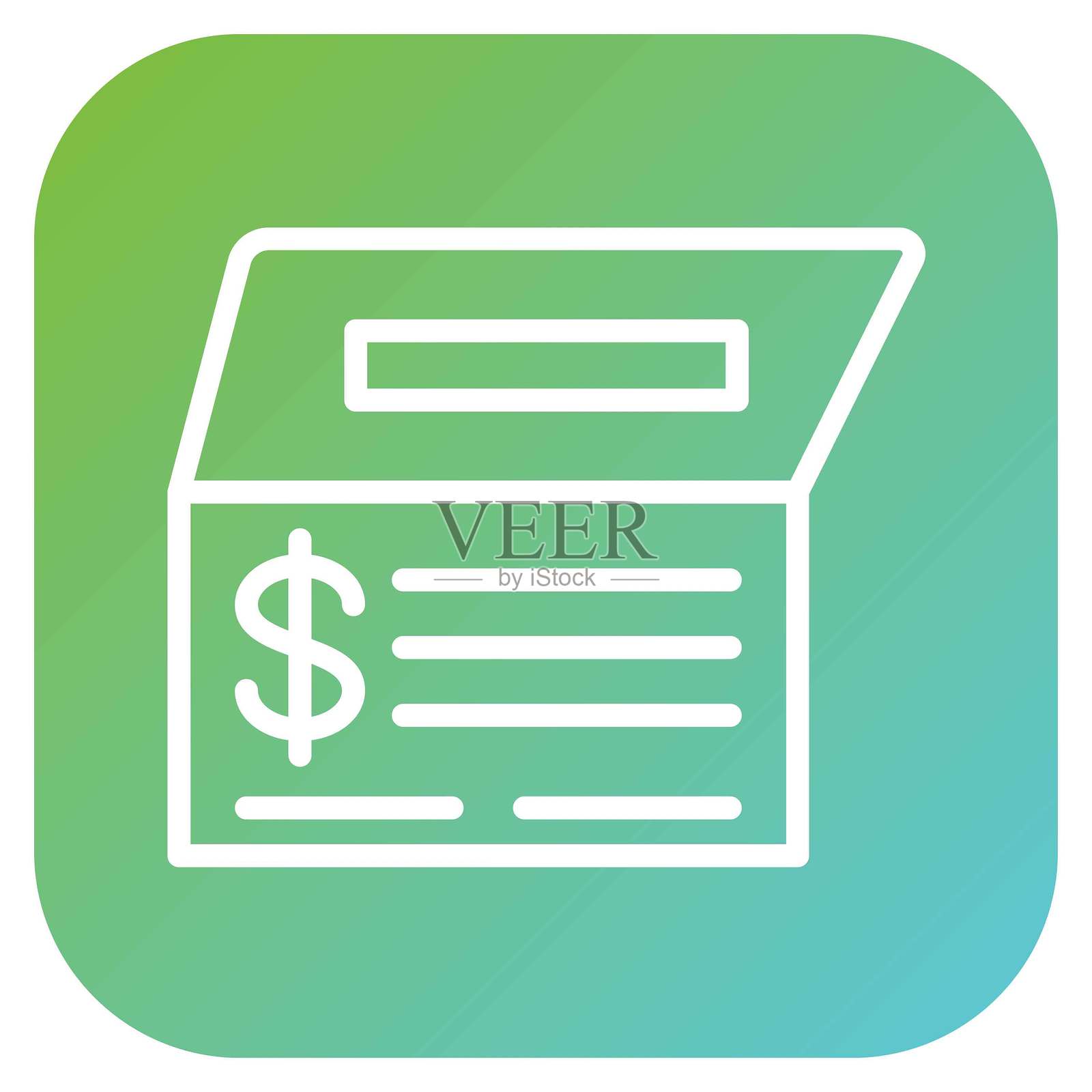 矢量支票簿图标风格插画图片素材