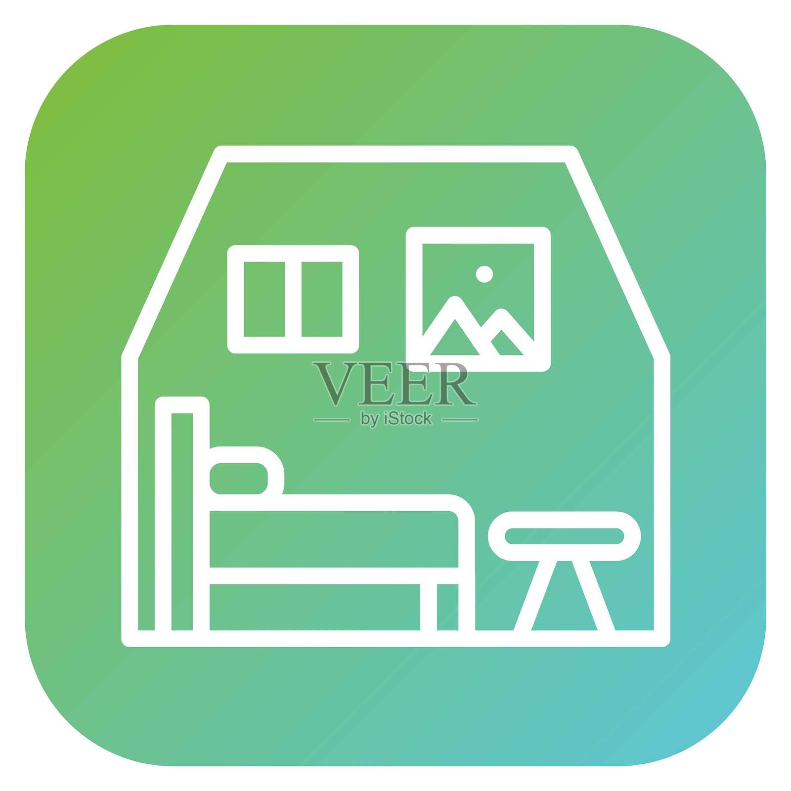 矢量设计阁楼图标风格插画图片素材