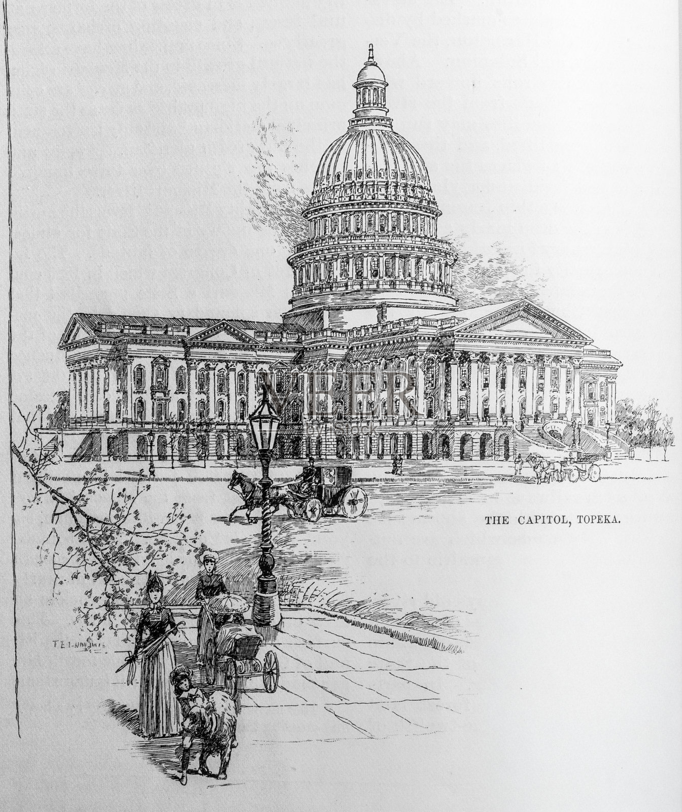 托皮卡国会大厦插画图片素材