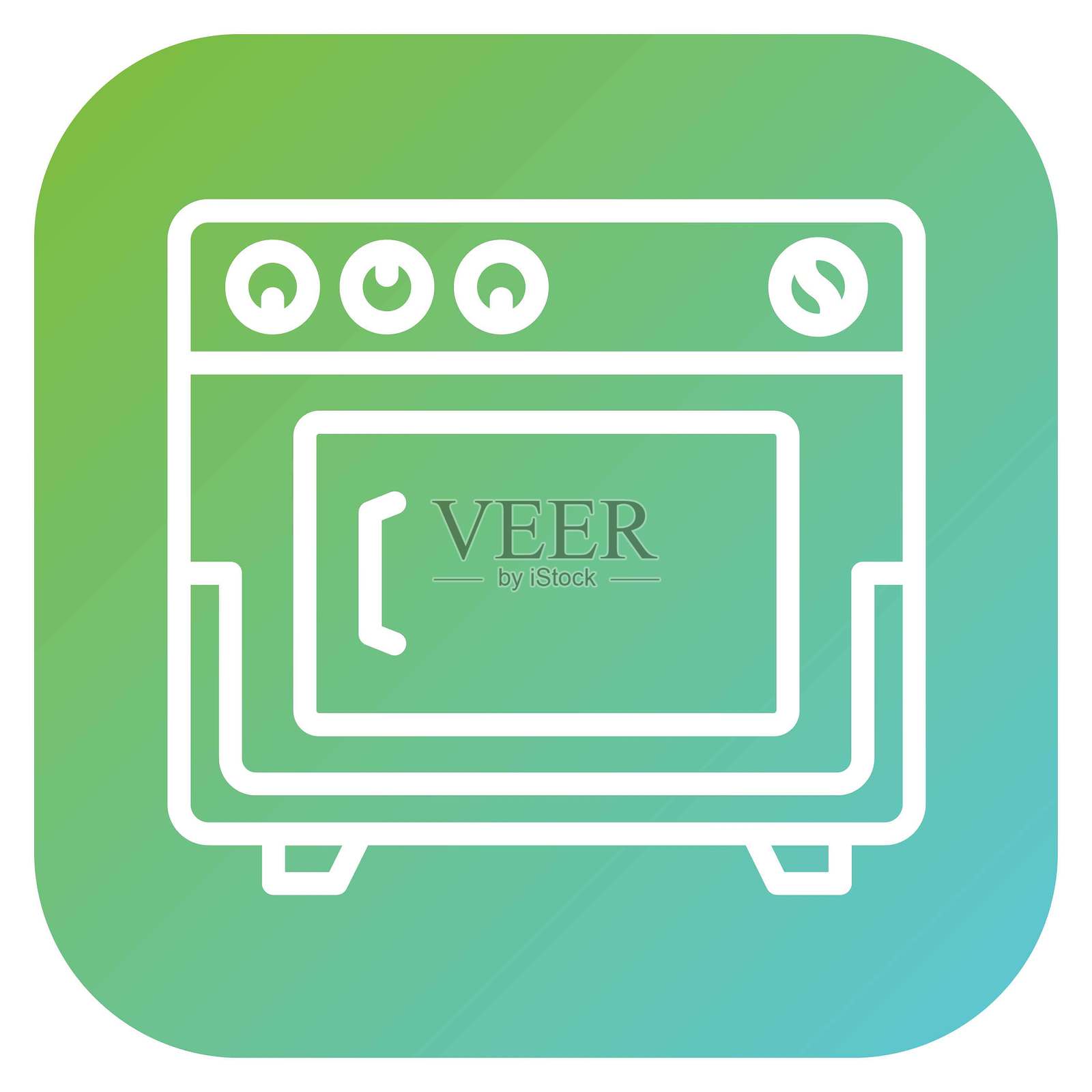 矢量嵌入式烤箱图标风格插画图片素材