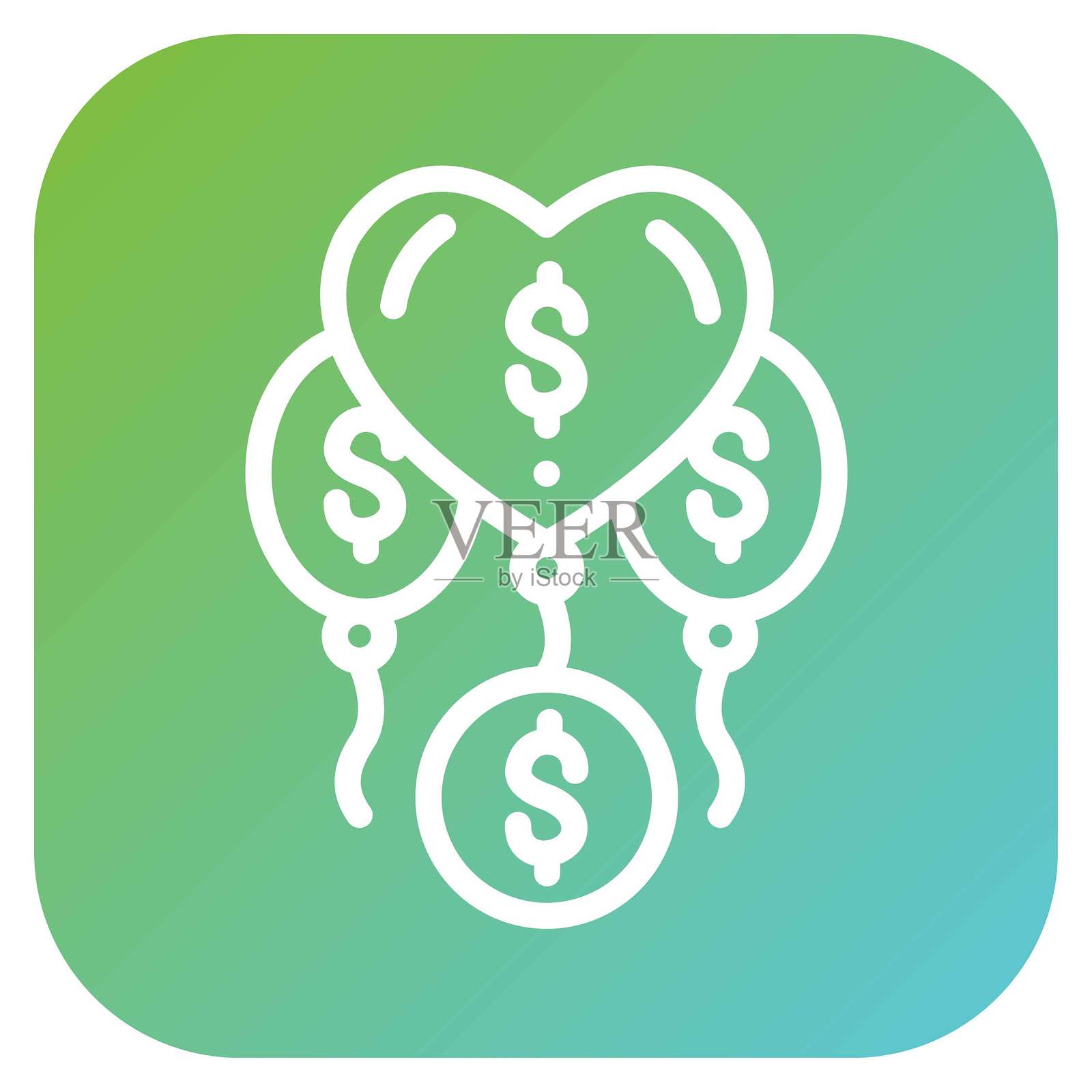 矢量气球贷款图标风格设计插画图片素材