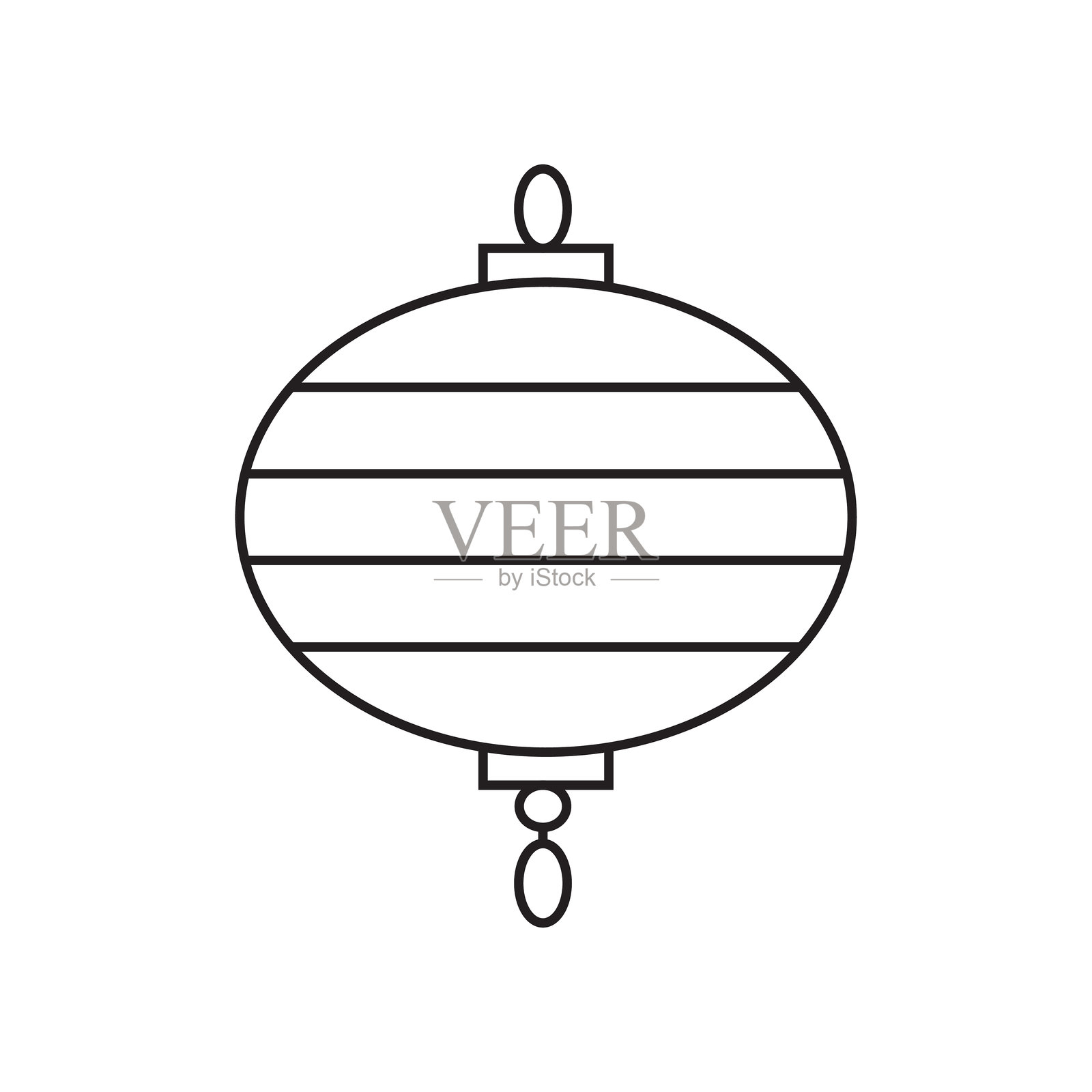 农历新年和文化庆典设计的传统中式灯笼图标。简约线条艺术风格,矢量插画插画图片素材