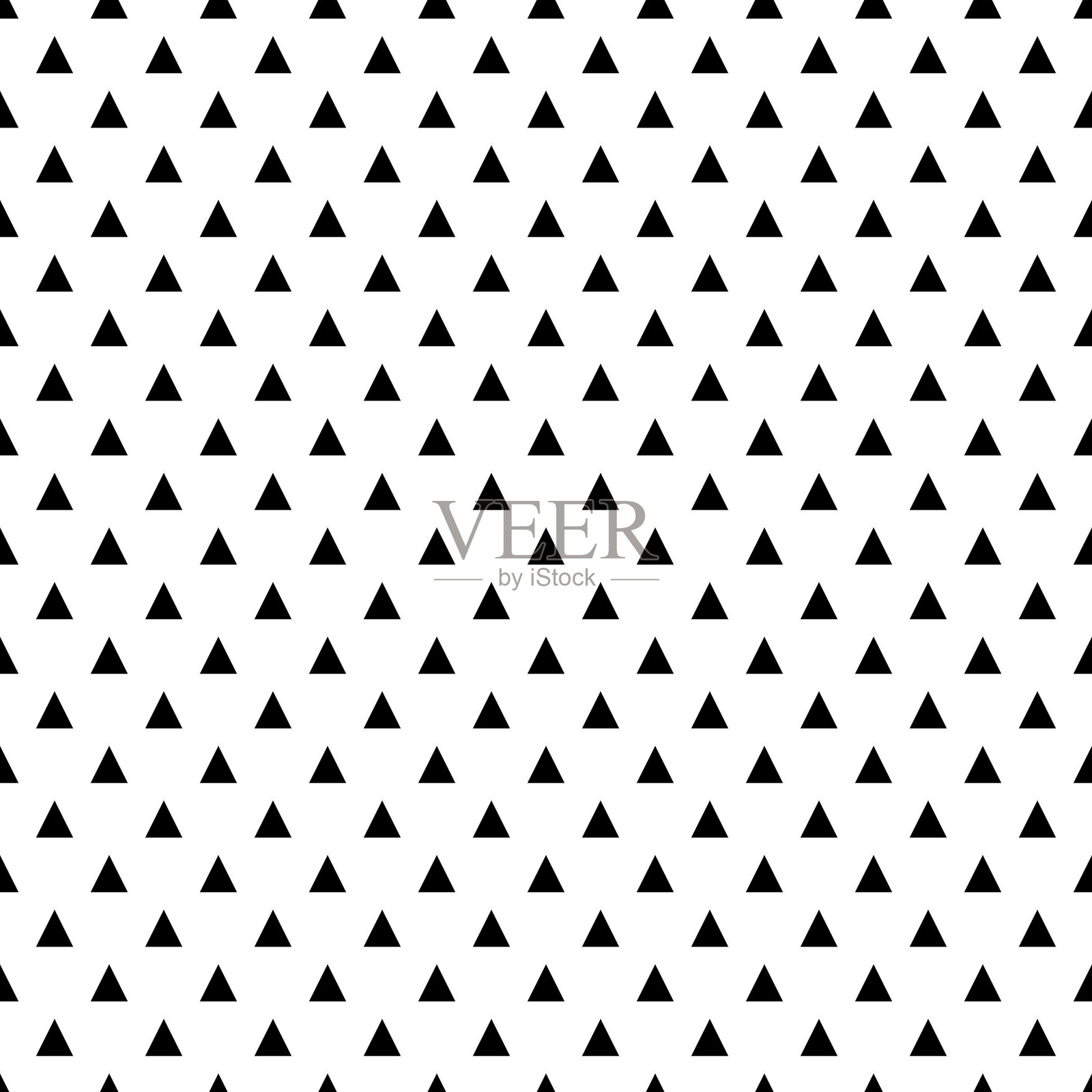 无缝黑色三角形图案。现代几何背景。插画图片素材