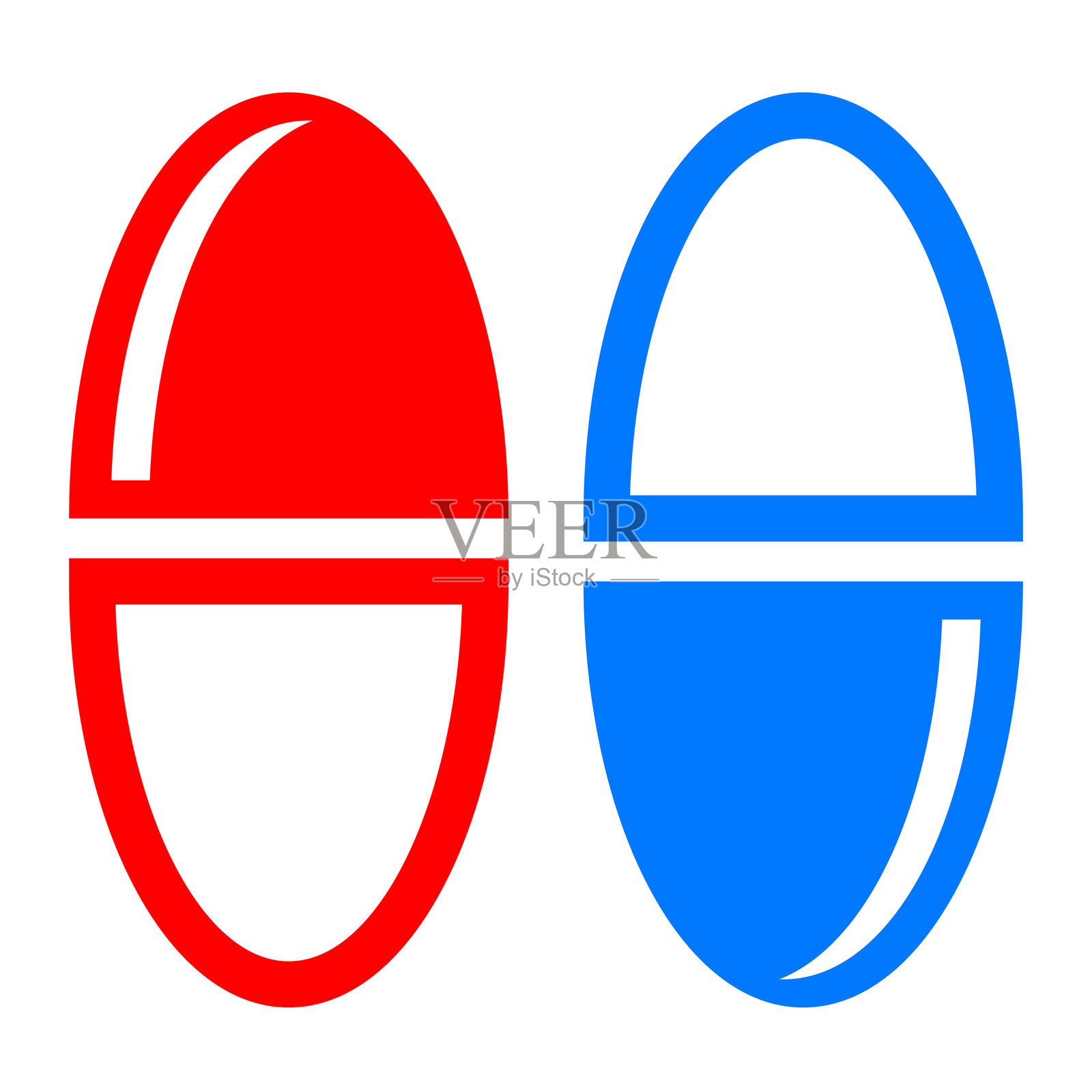 红色或蓝色药丸矢量图插画图片素材
