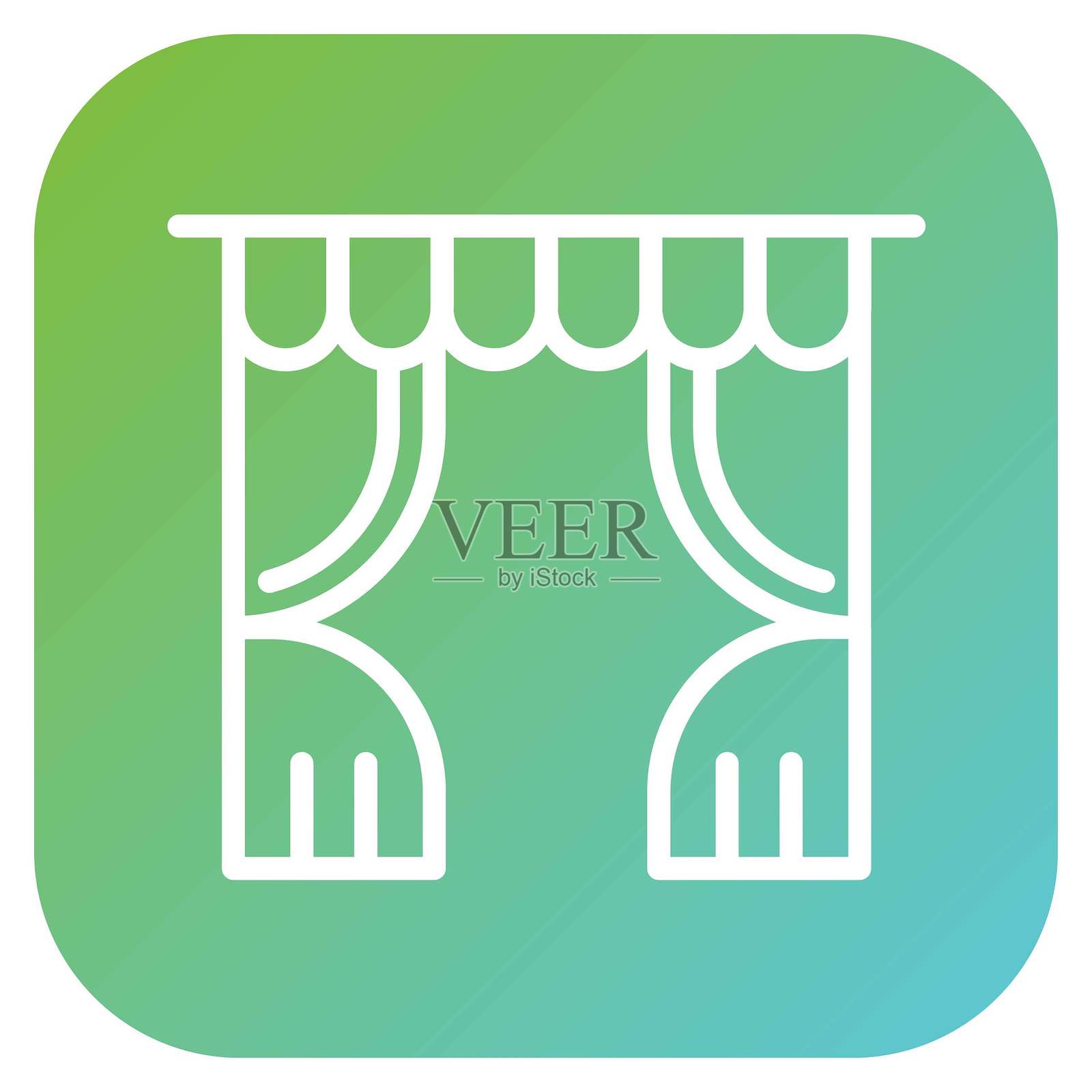 矢量设计窗帘图标风格插画图片素材