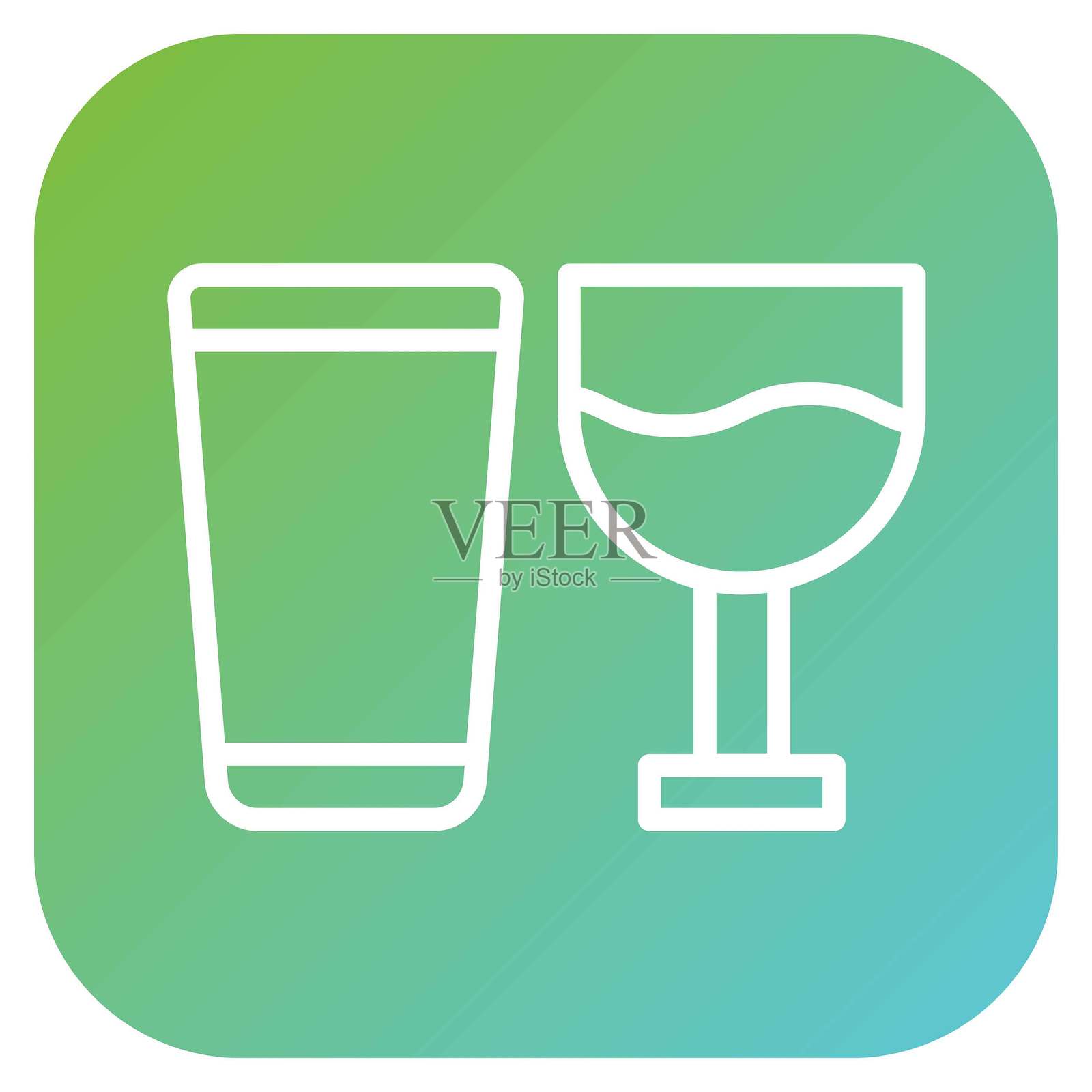 矢量设计玻璃器皿图标风格插画图片素材