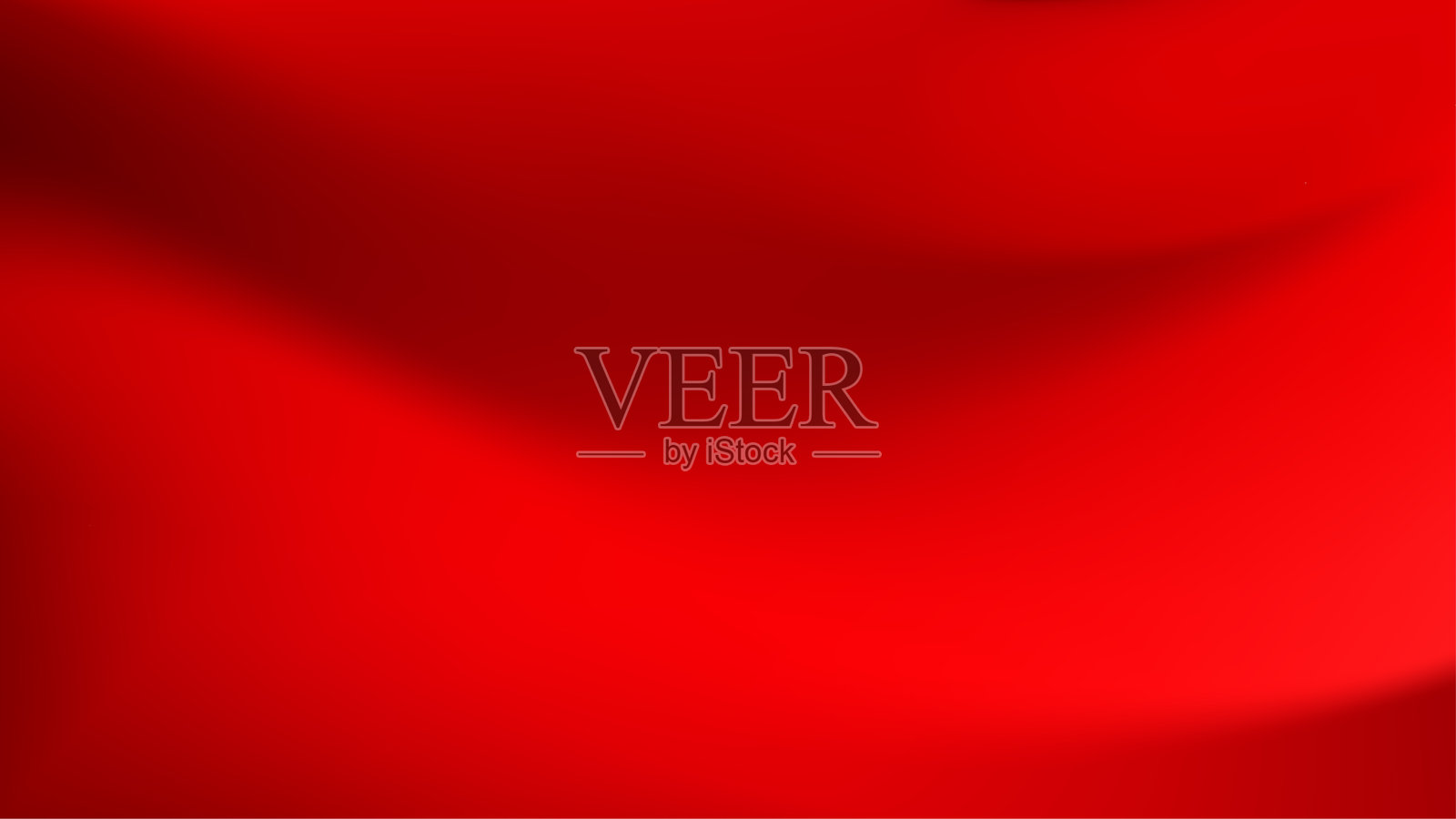 柔软的红色背景,带有动态的缎面波浪。黑暗的室内墙壁插画图片素材