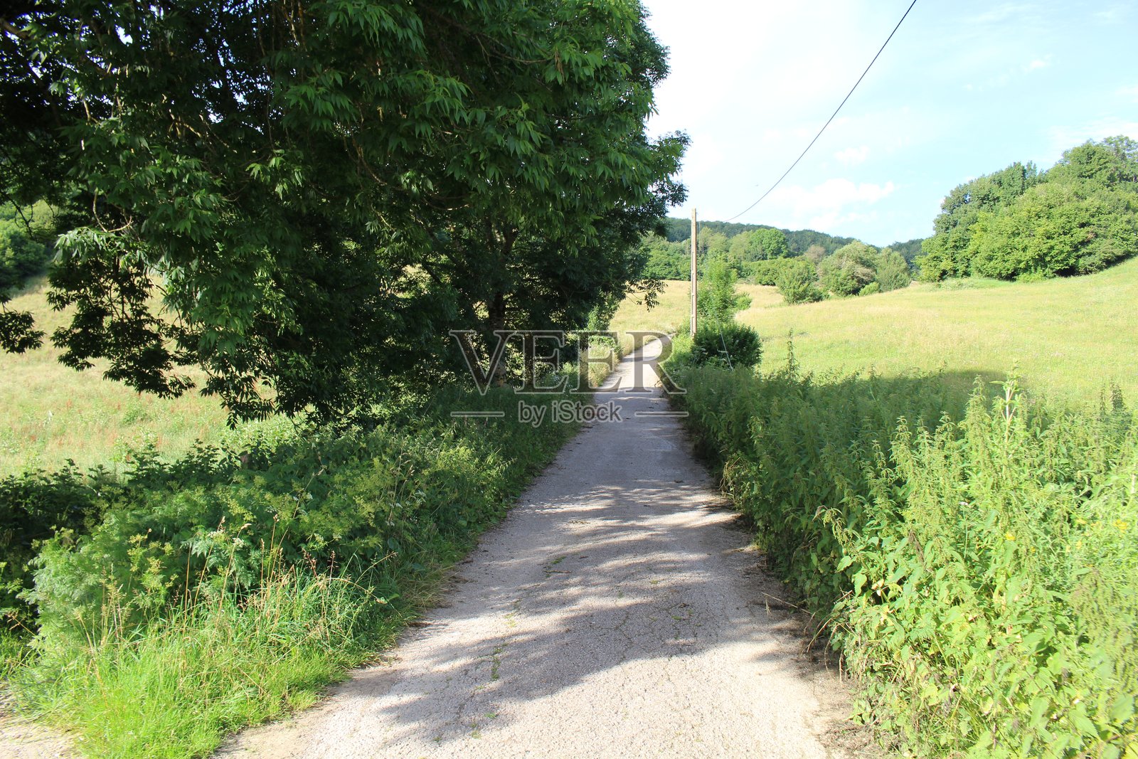 2024年7月,圣雅各之路纳瓦拉段埃斯皮纳尔村周边的乡村风光。照片摄影图片