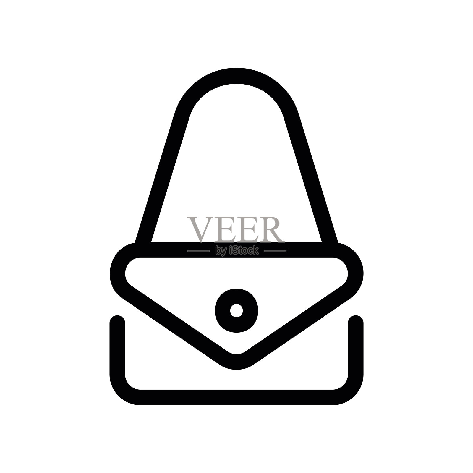 极简扁平化设计的现代风手提包图标插画图片素材