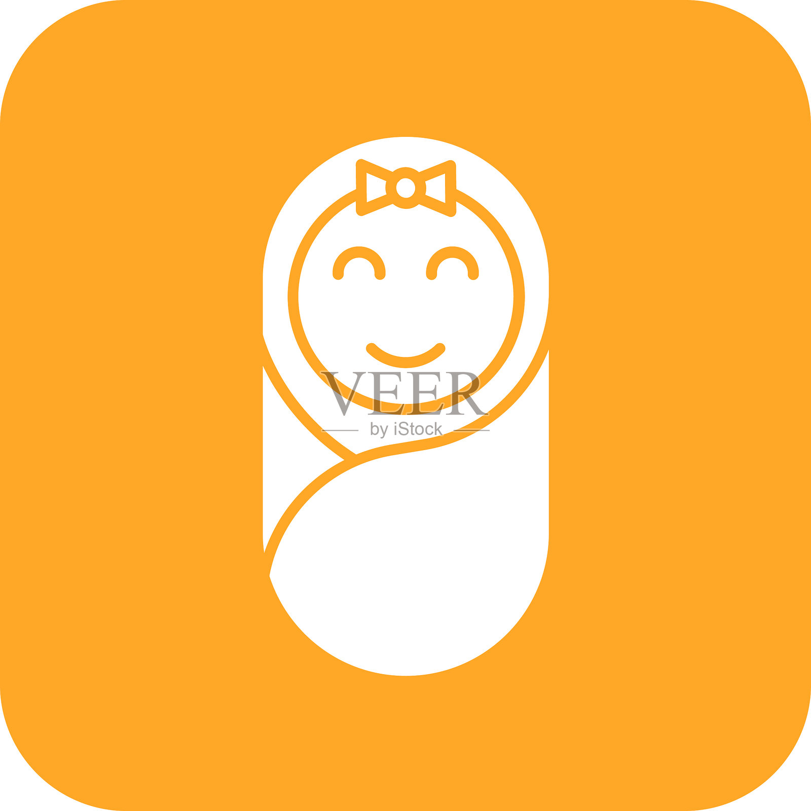 婴儿女孩矢量图标插画图片素材