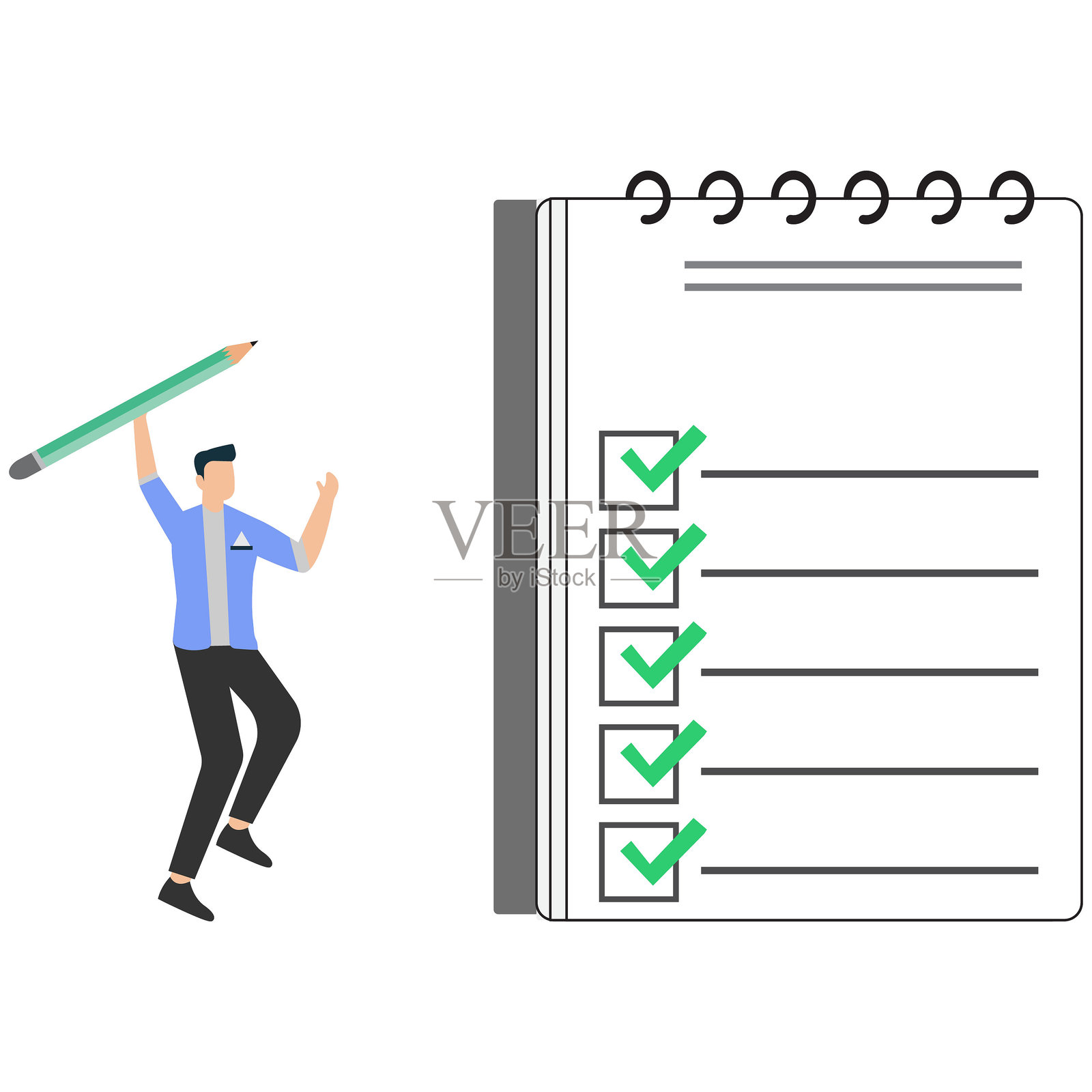 待办事项完成插画图片素材