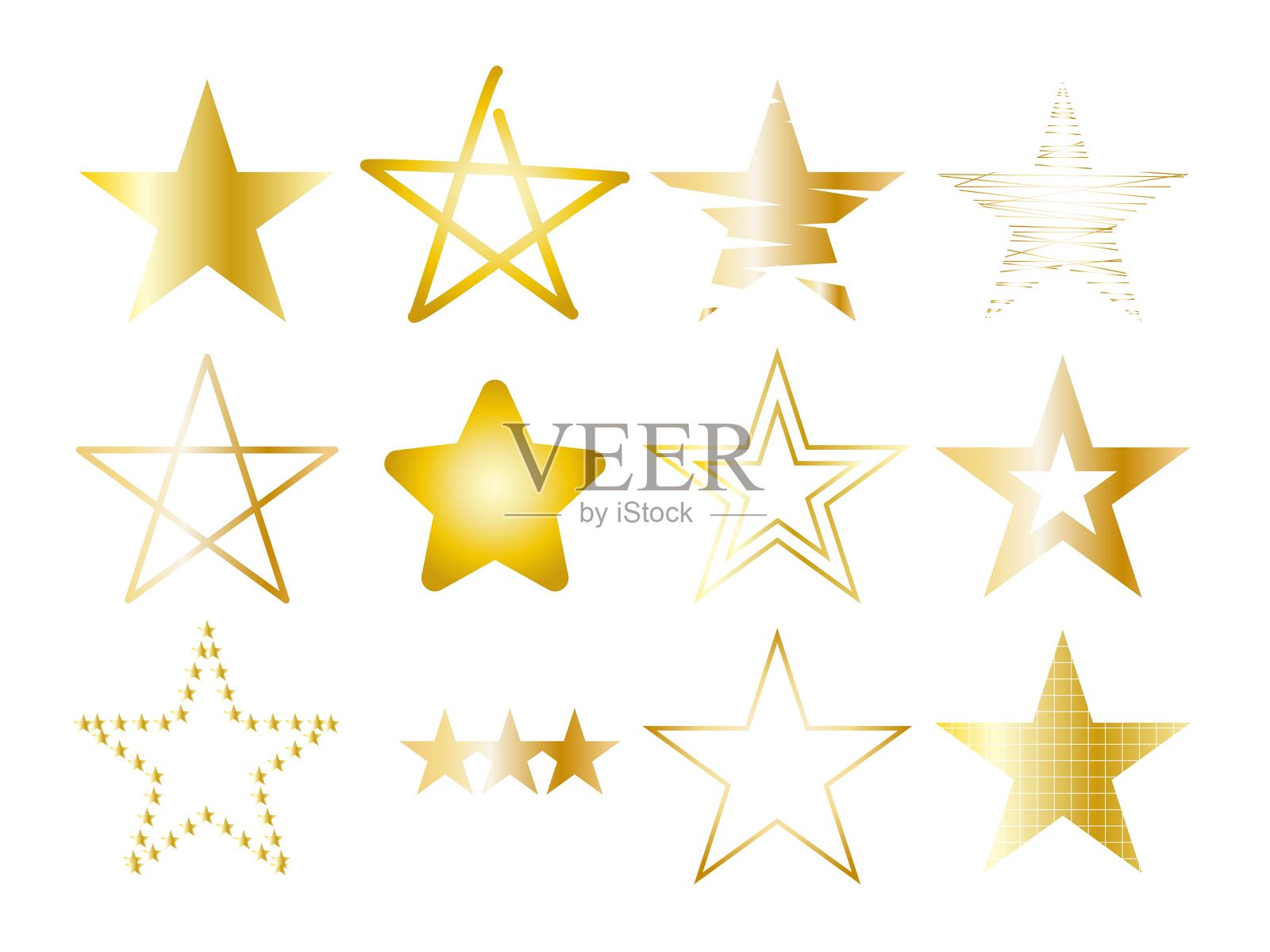 12件套星星材质插画图片素材