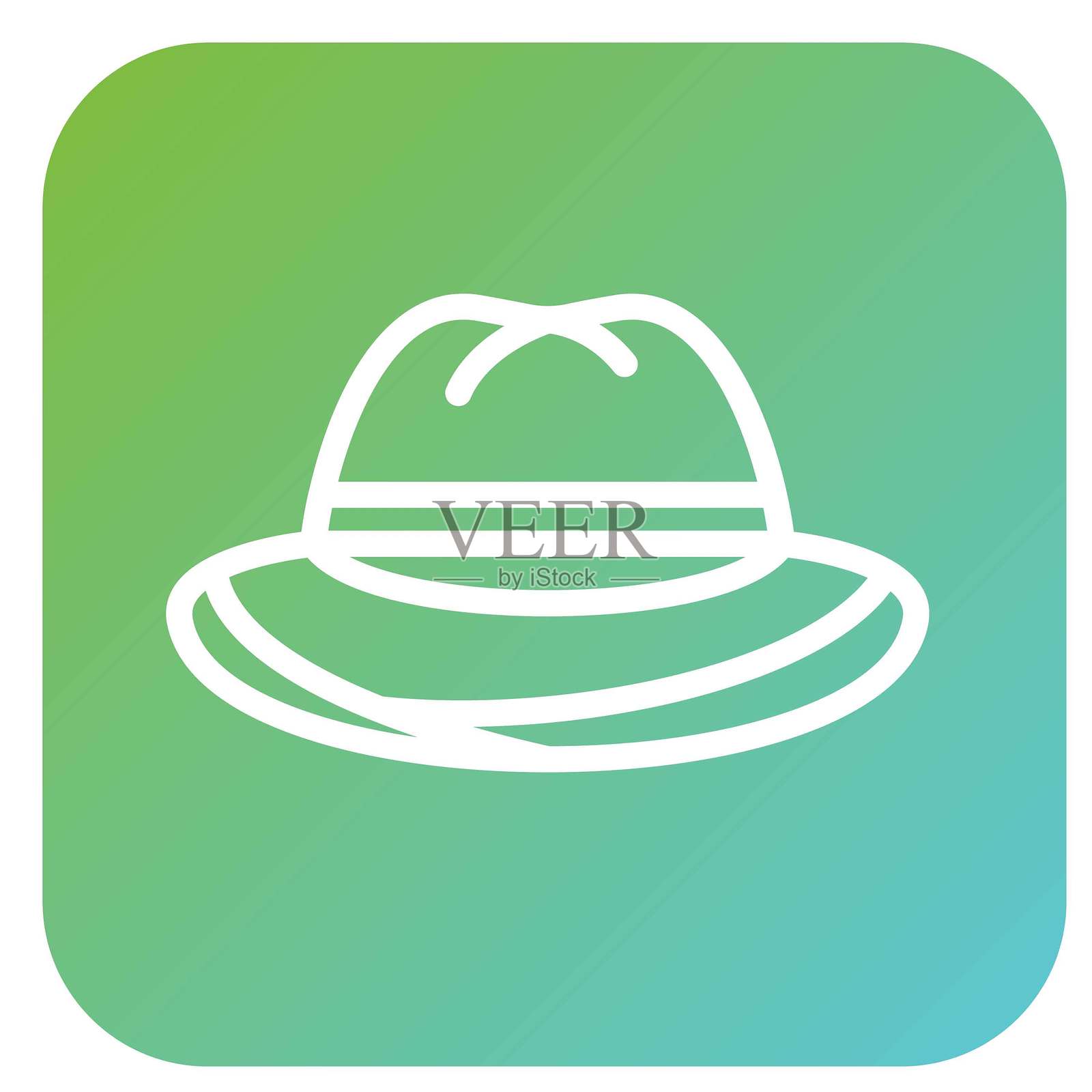 矢量设计的软呢帽矢量设计图标风格插画图片素材