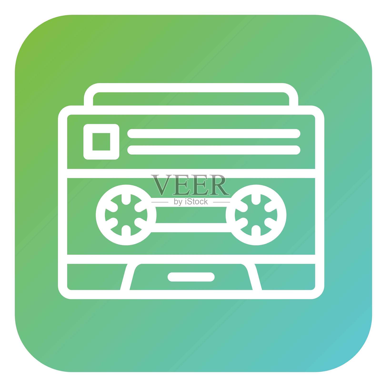 矢量磁带录音机矢量图标设计风格插画图片素材