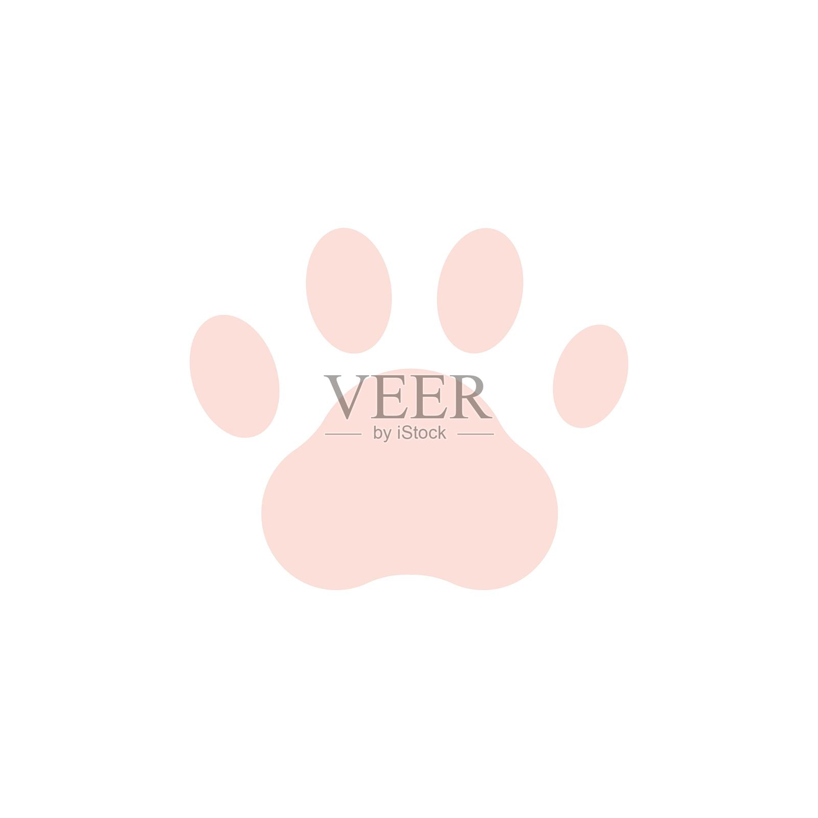 猫爪印图标插画图片素材