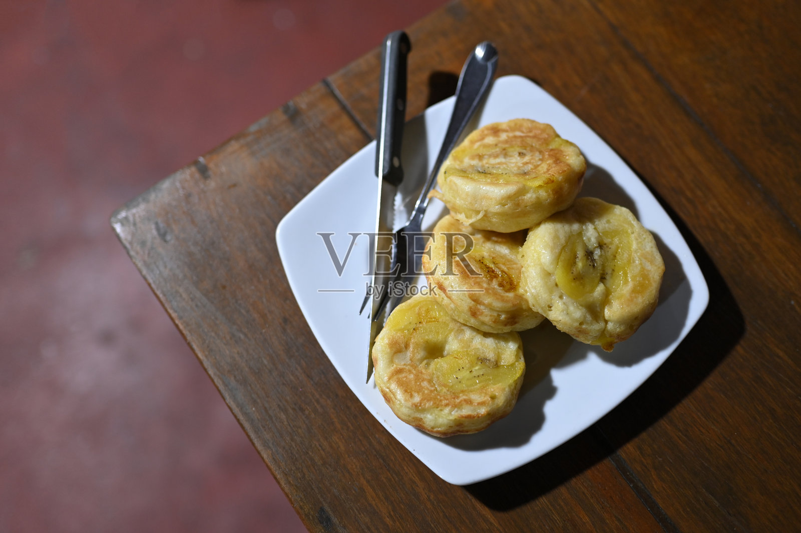 香蕉煎饼照片摄影图片