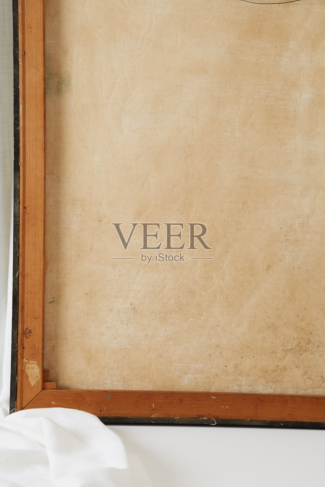 裱框画布的背面照片摄影图片