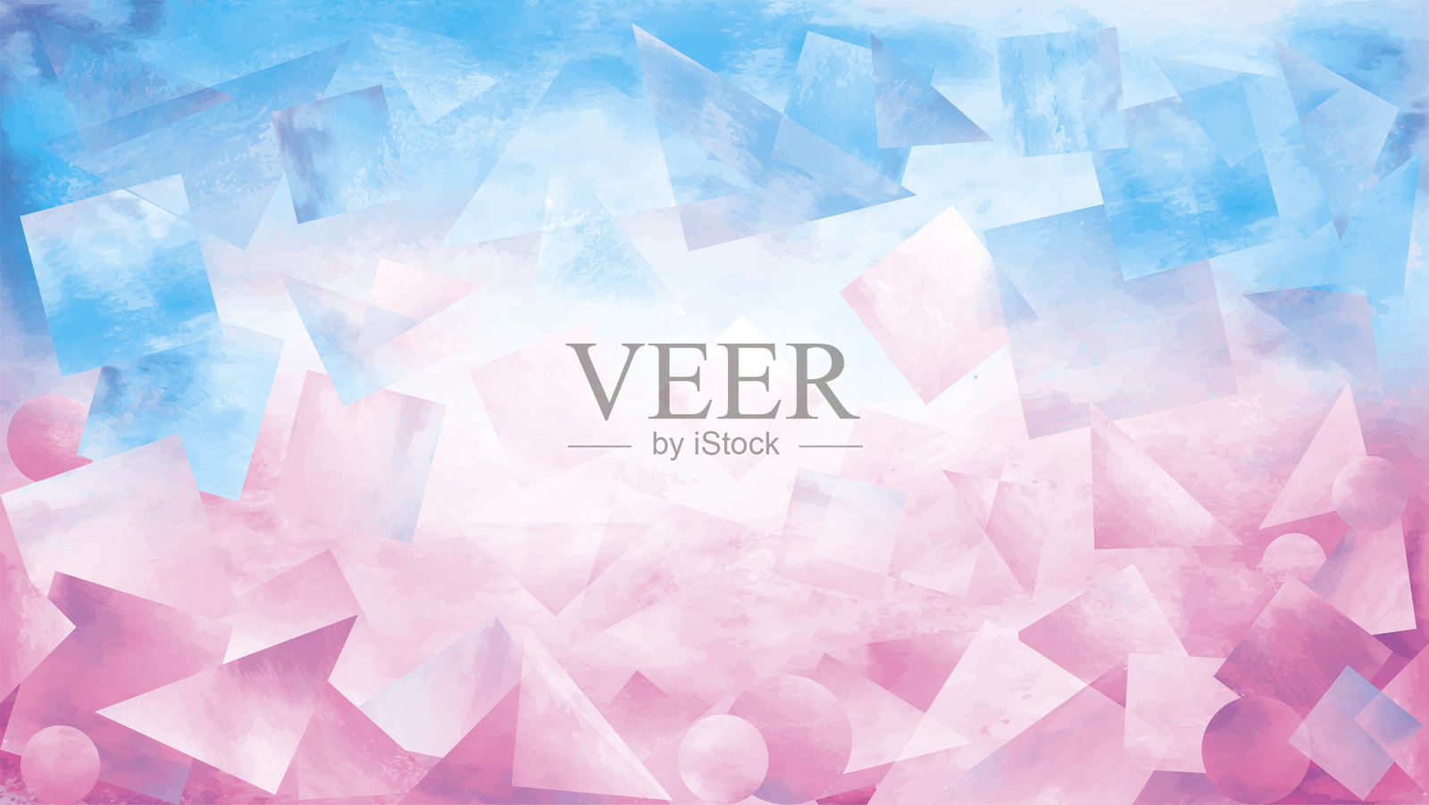 抽象背景。矢量插画,包含水彩飞溅和几何图形。插画图片素材