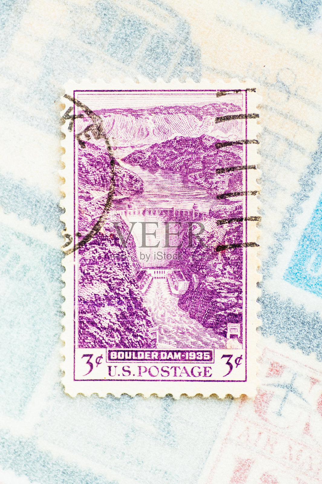 美国邮票展示胡佛大坝照片摄影图片