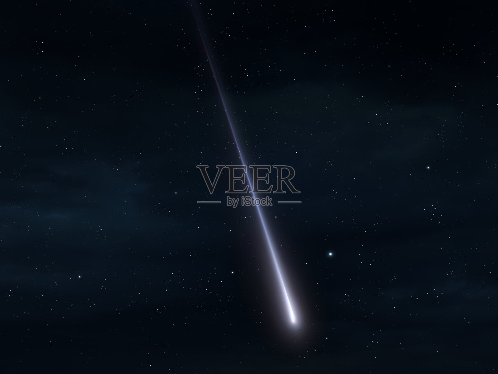 夜空中明亮的流星体。繁星中的火球。照片摄影图片