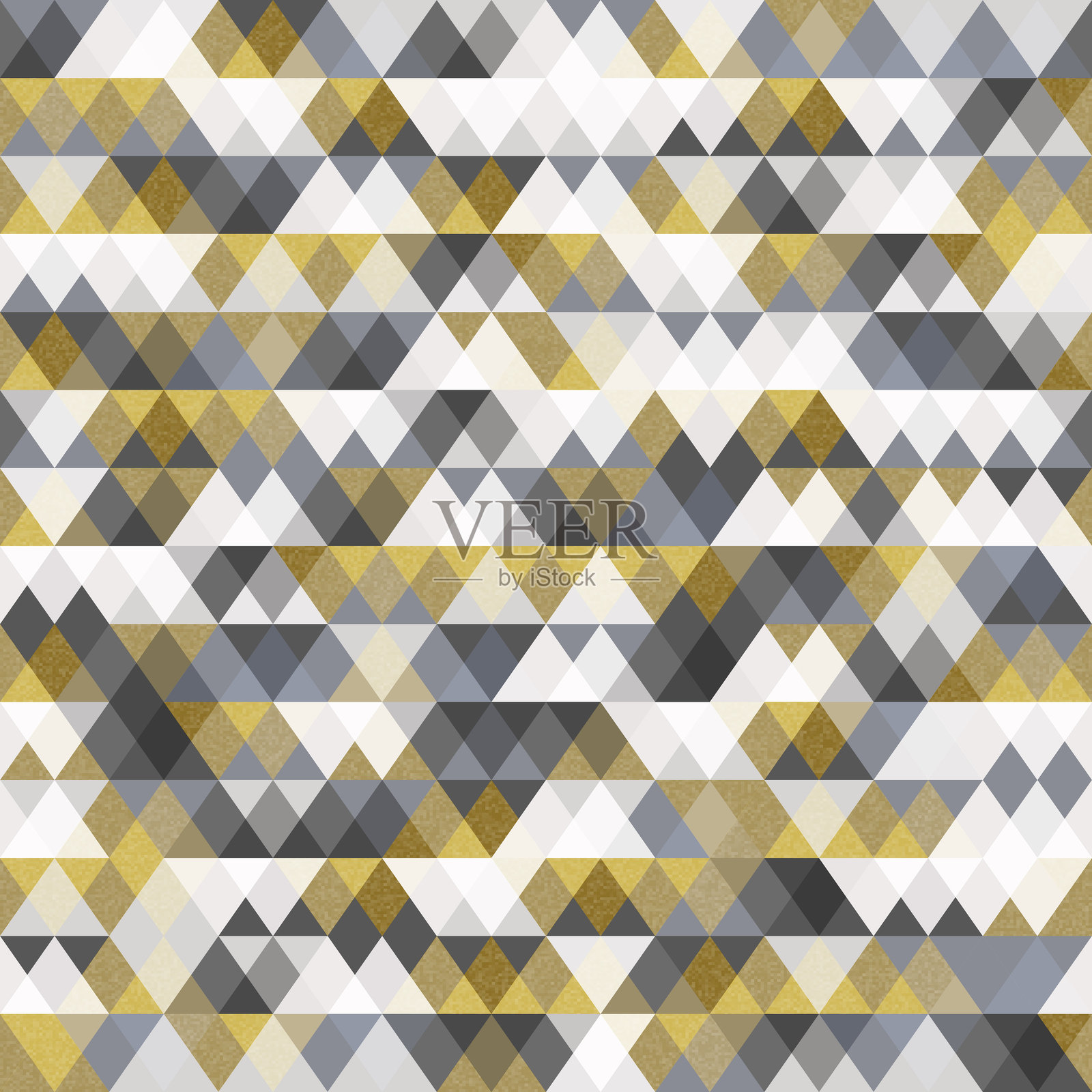 黄色三角形无缝图案插画图片素材