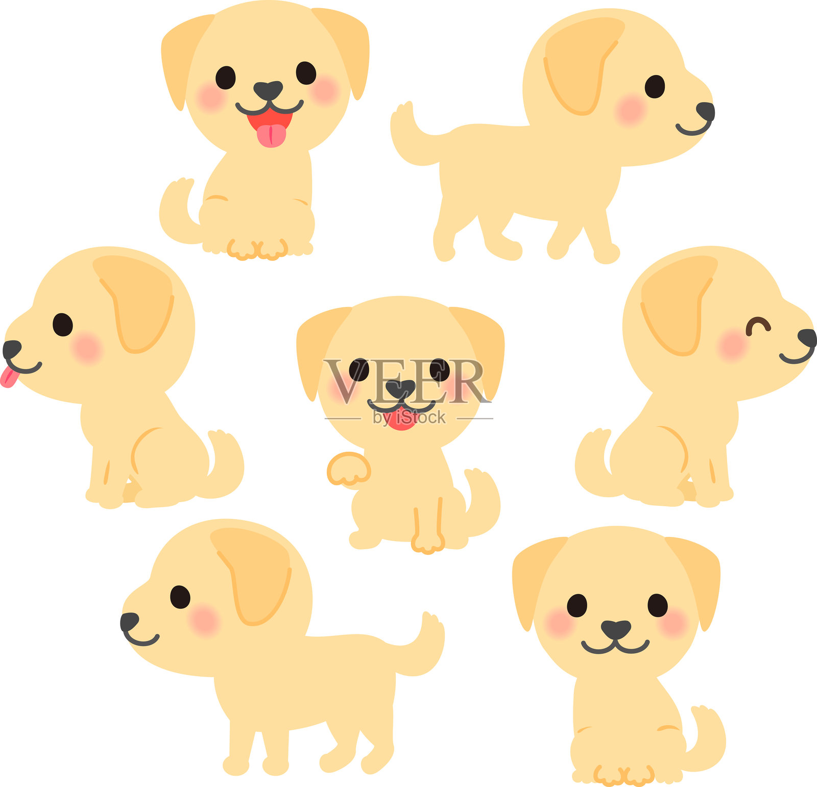 可爱的拉布拉多犬插画集插画图片素材