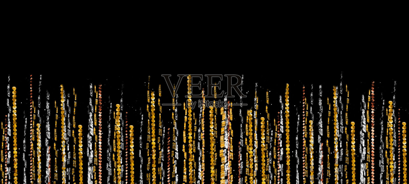 闪亮的金属线条垂直排列,旁边有复制空间照片摄影图片