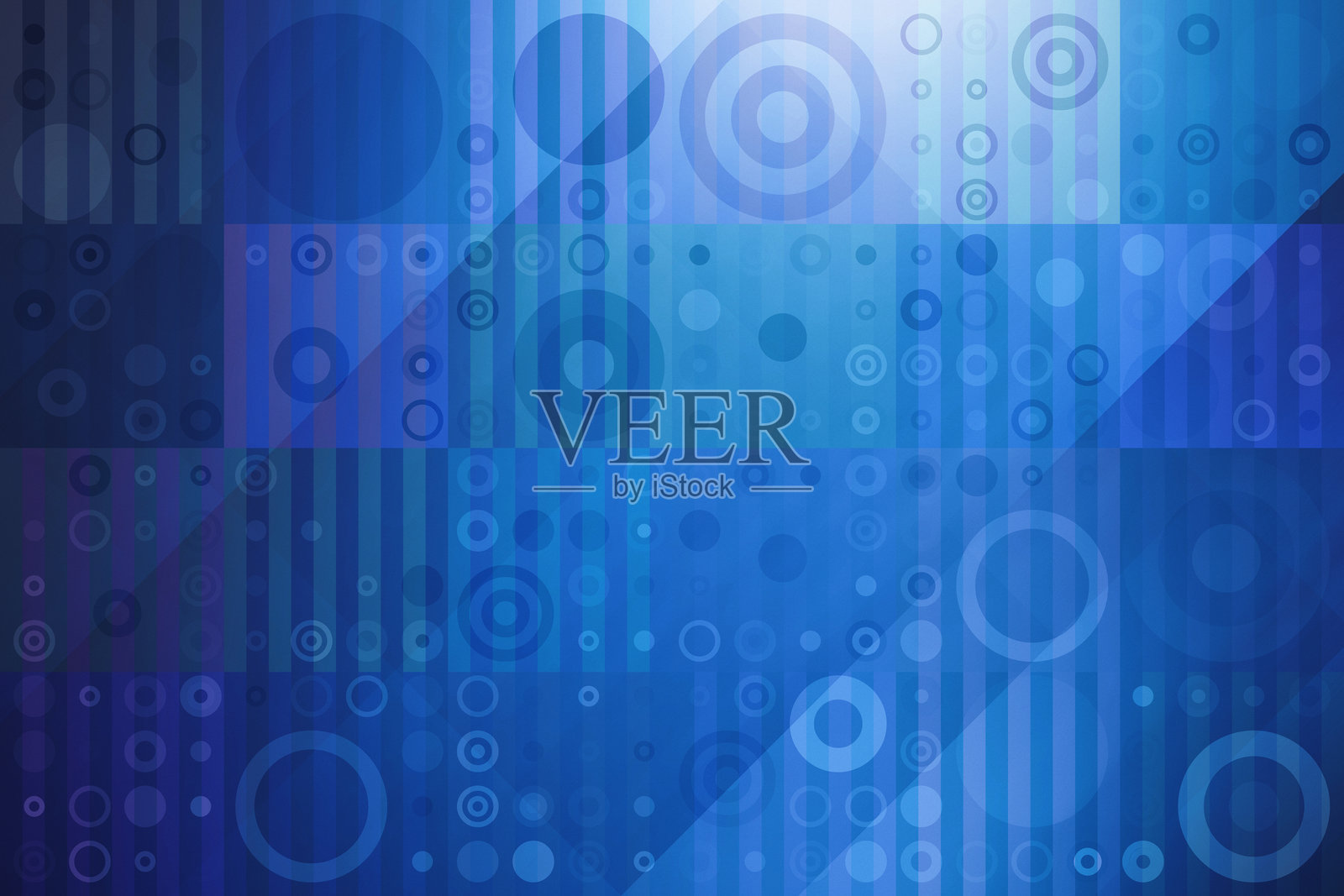 蓝色几何抽象图案,交叉的圆圈和垂直条纹,现代数字艺术构图照片摄影图片