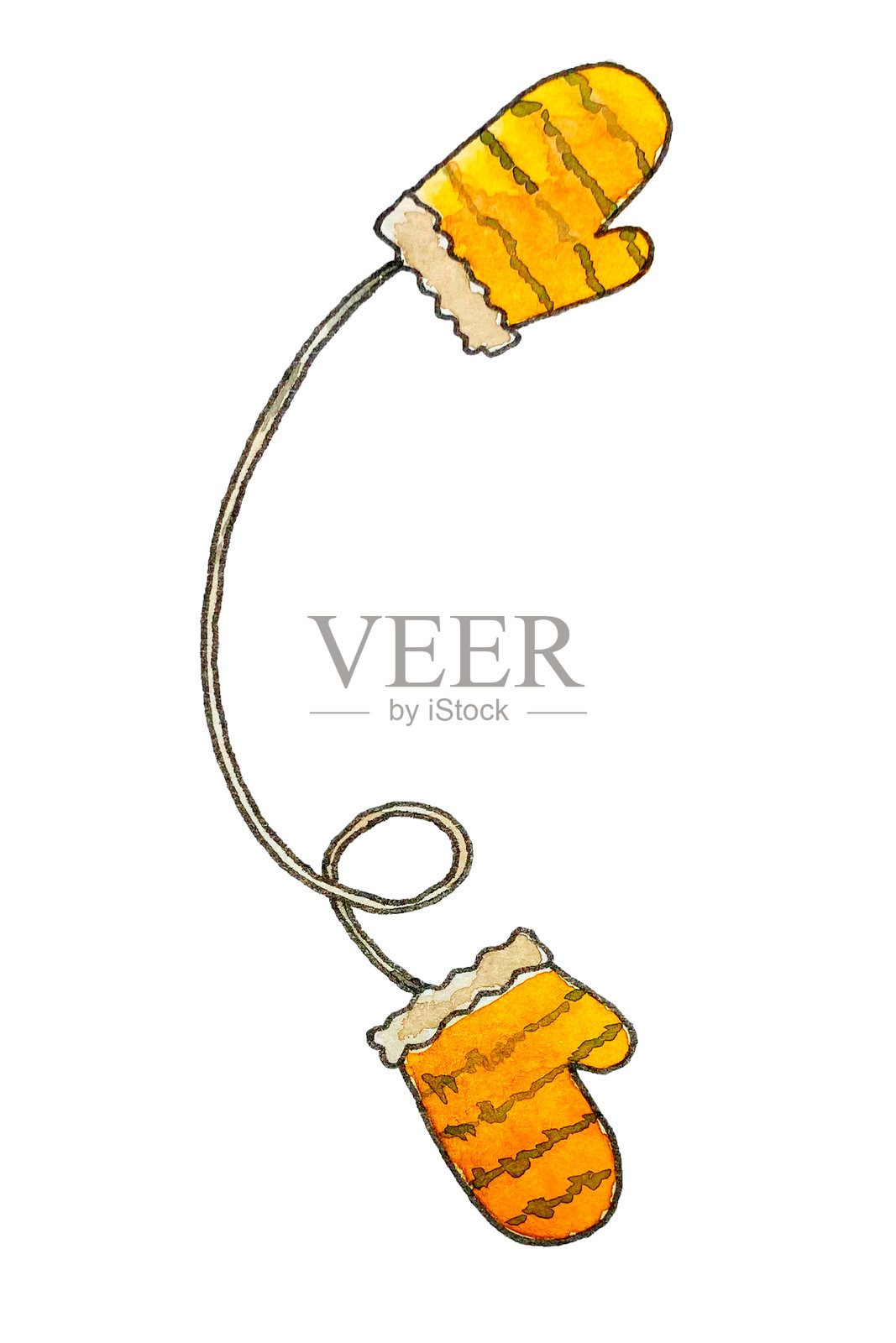 连指手套插画图片素材